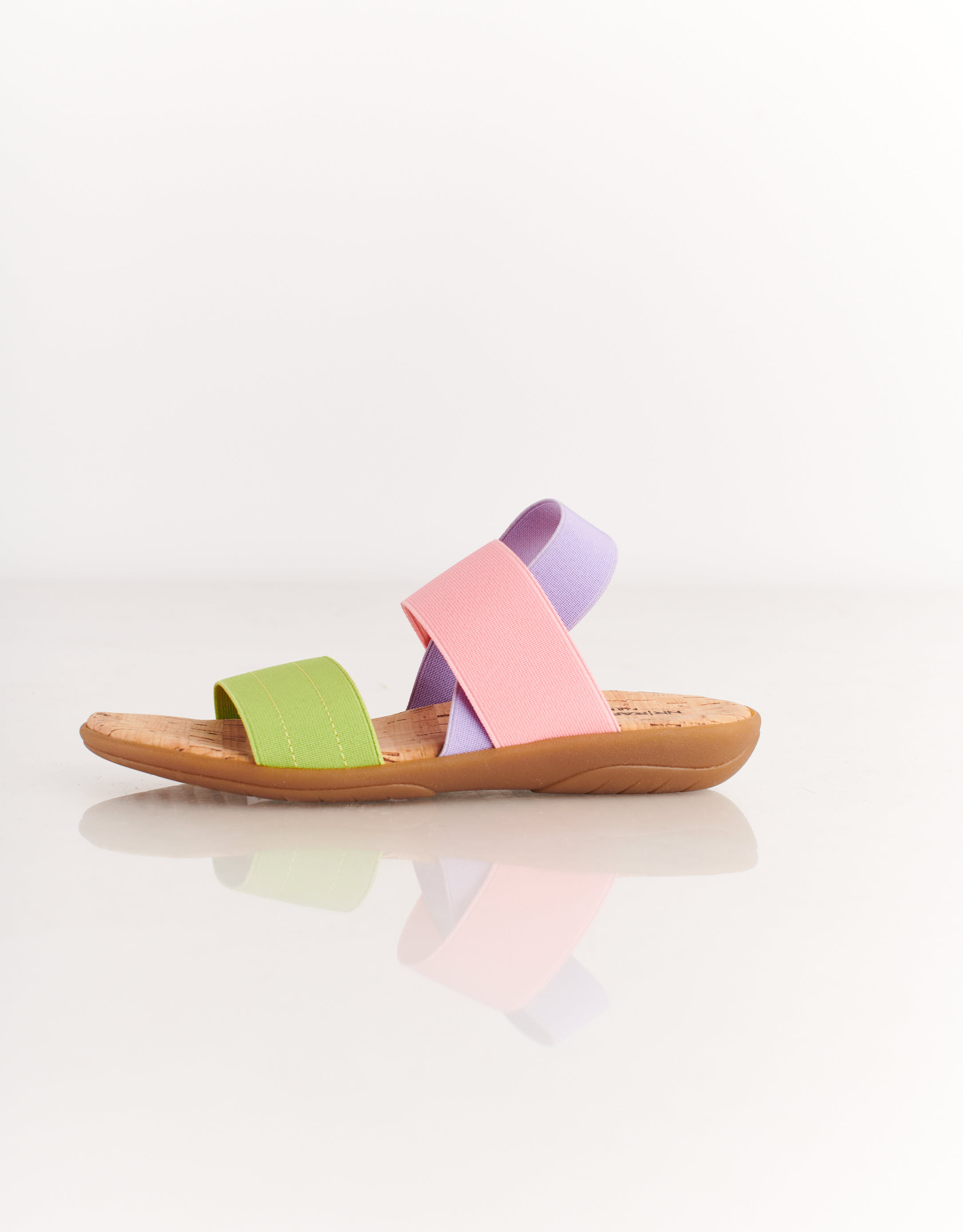 נעלי נשים - NR Rapisardi - סנדלי גומיות משולבים CRUS - ירוק   ורוד2