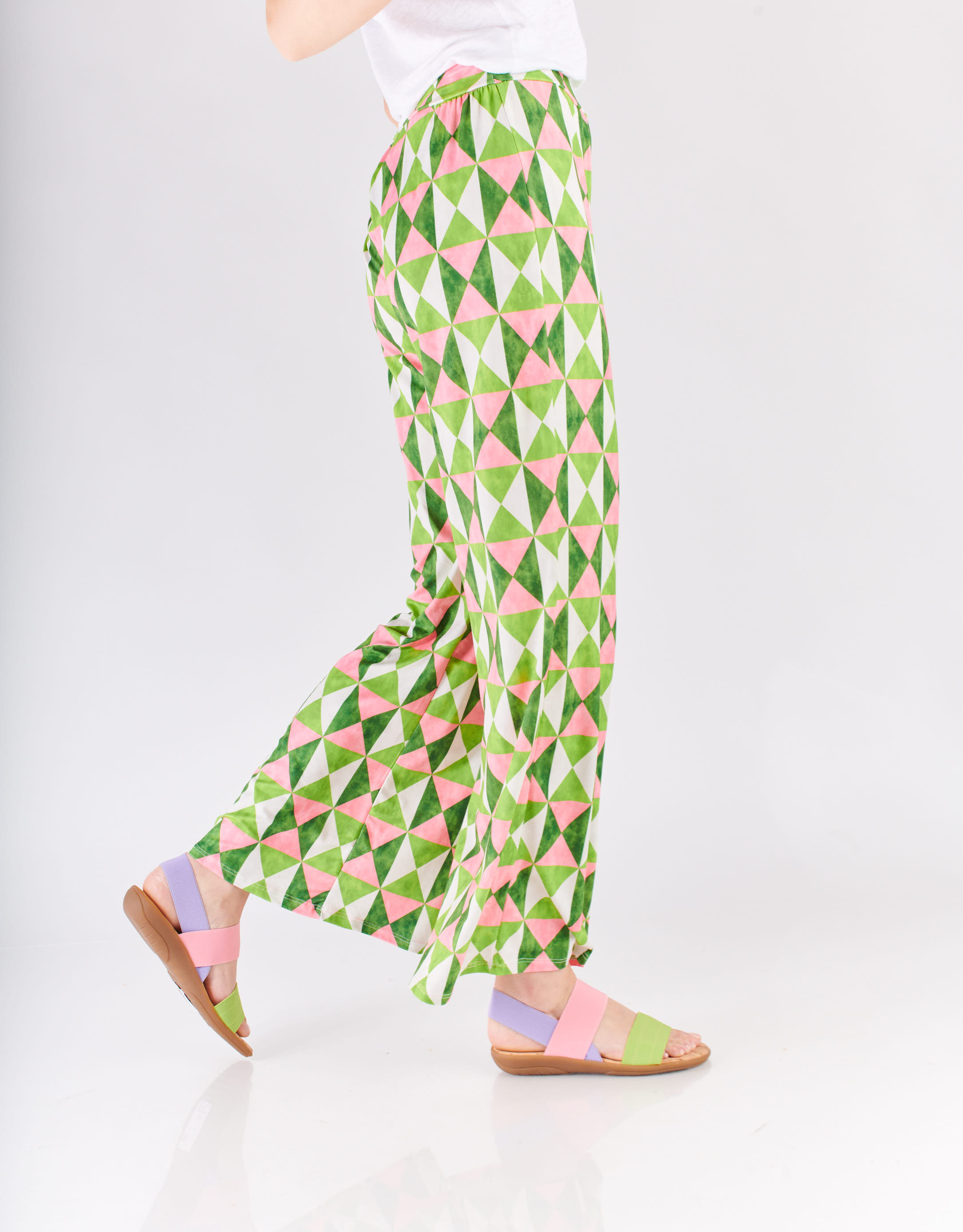 נעלי נשים - NR Rapisardi - סנדלי גומיות משולבים CRUS - ירוק   ורוד4