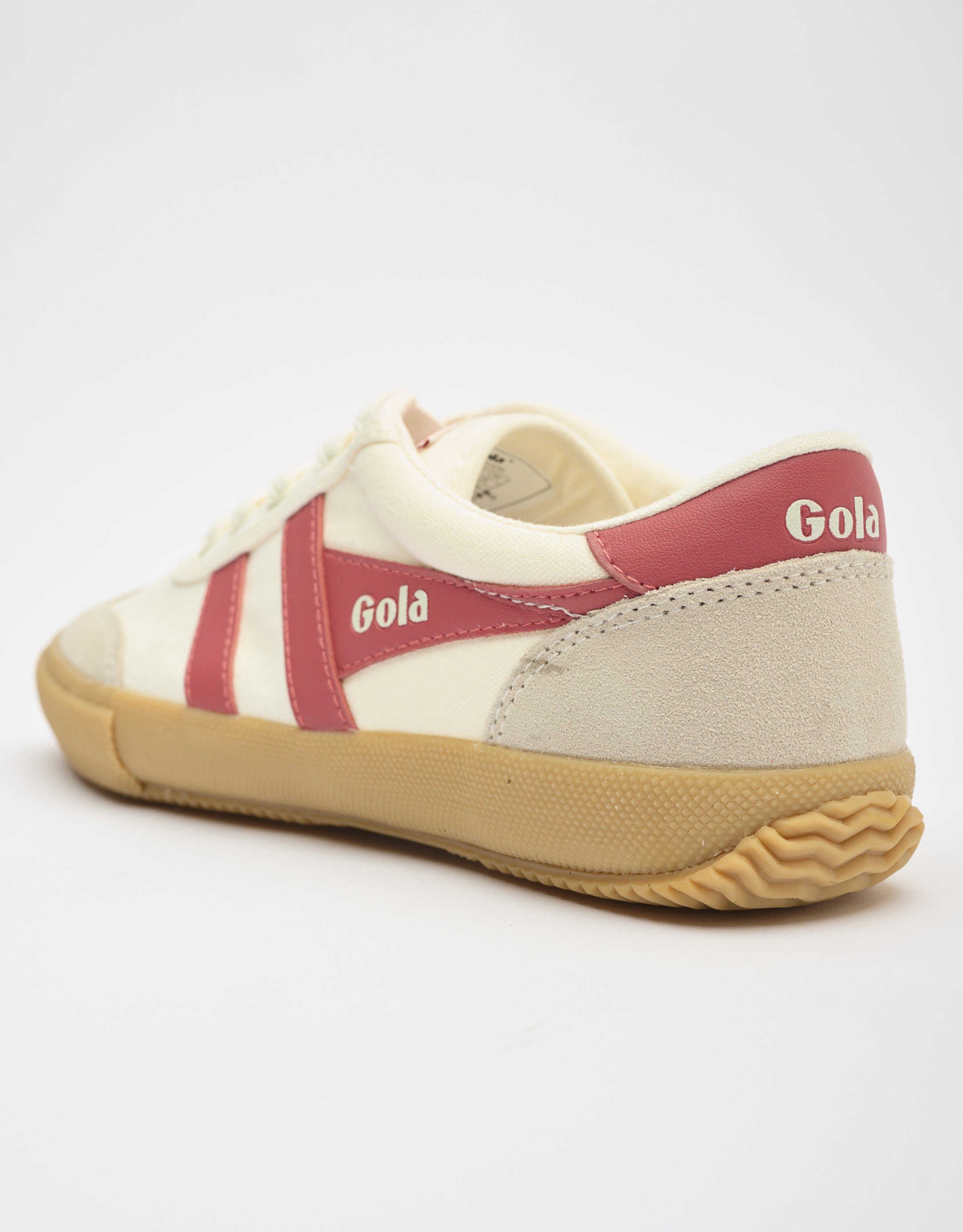 נעלי נשים - Gola - סניקרס BADMINTON GUM - לבן   ורוד1