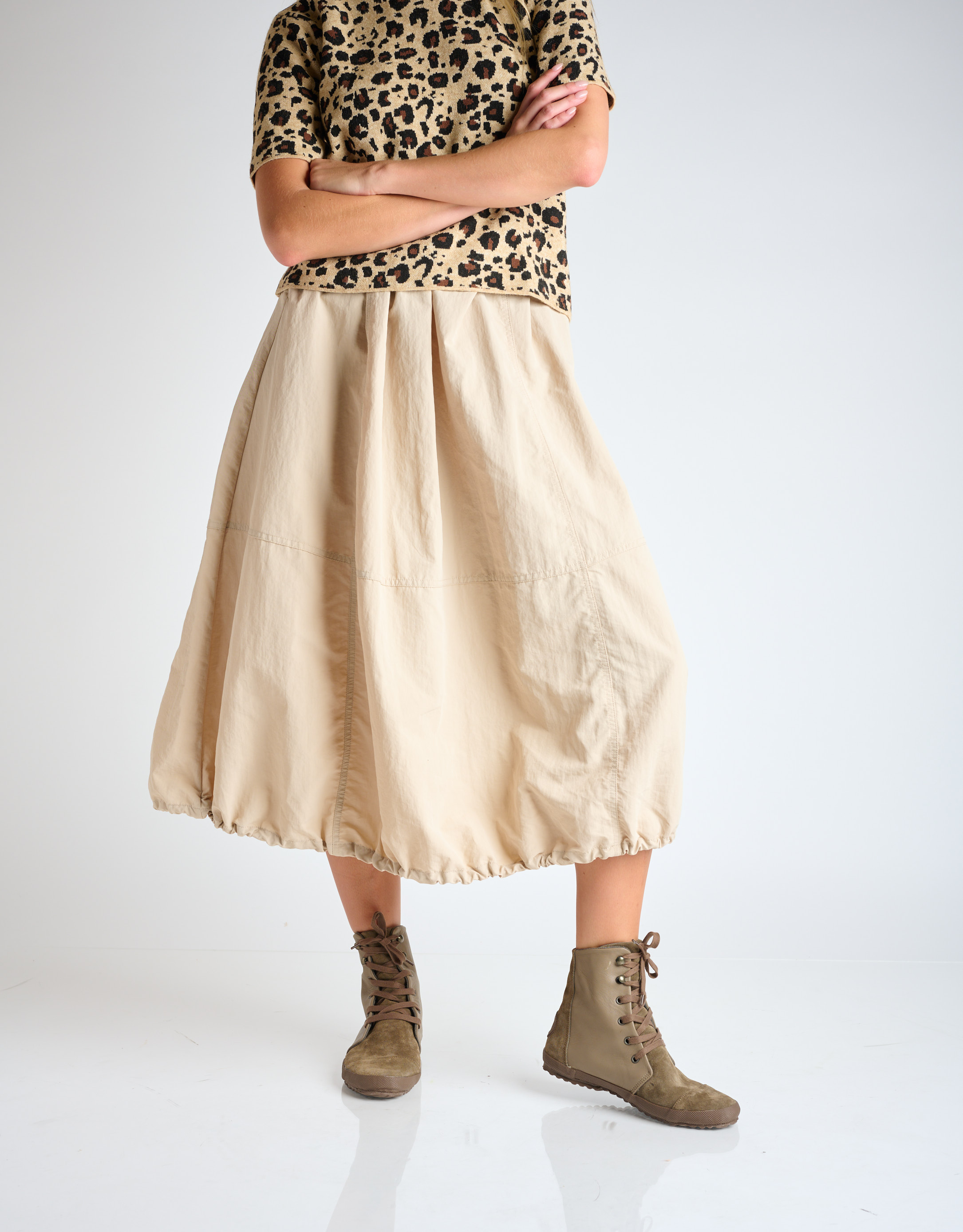 נעלי נשים - Aro - מגפונים עם שרוכים GUS - חום בהיר3