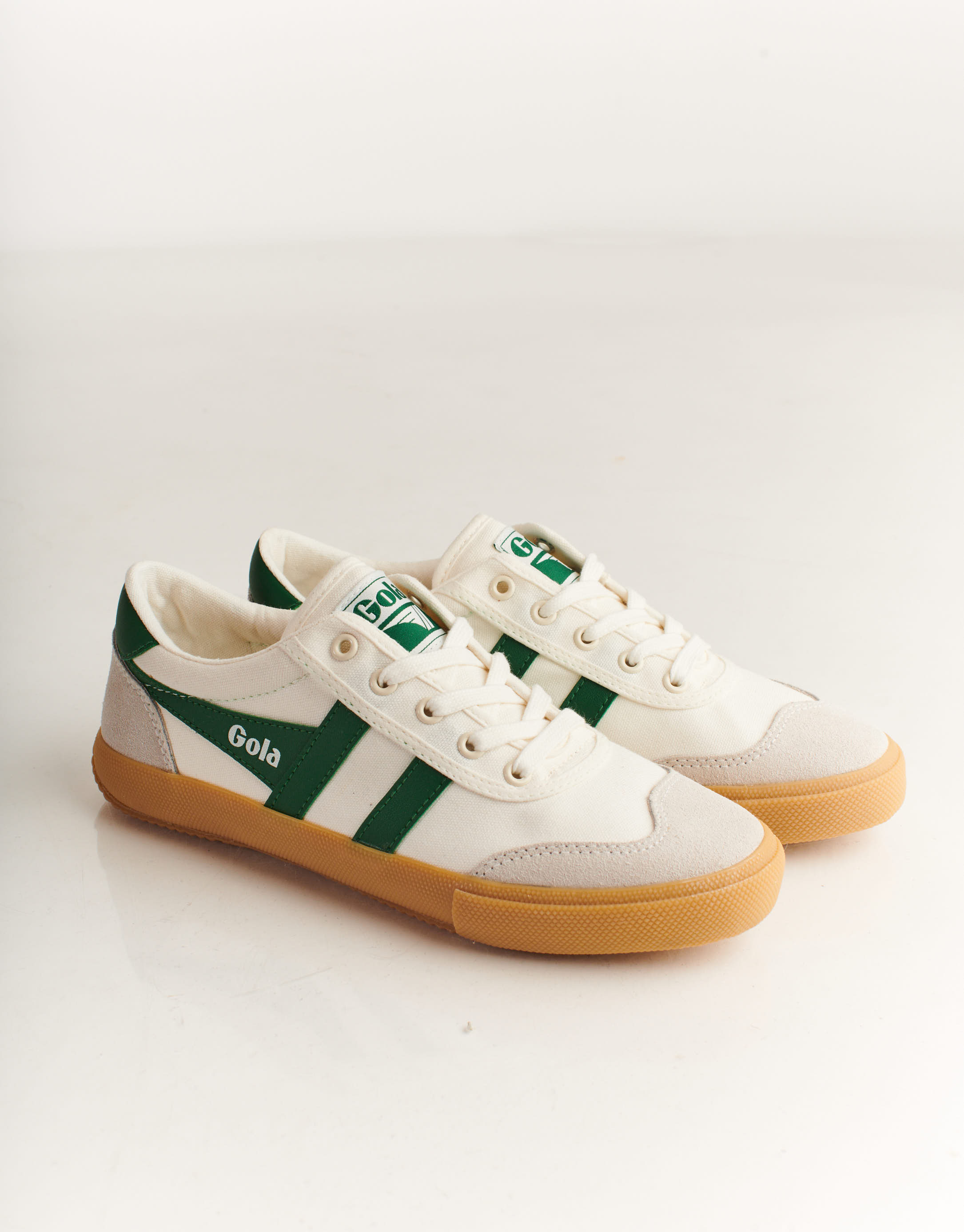 נעלי נשים - Gola - סניקרס BADMINTON GUM - לבן   ירוק2