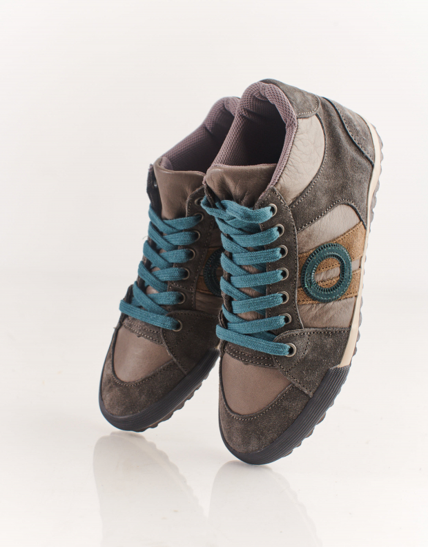 נעלי גברים - Aro - סניקרס גבוהות מעור IDO - אפור