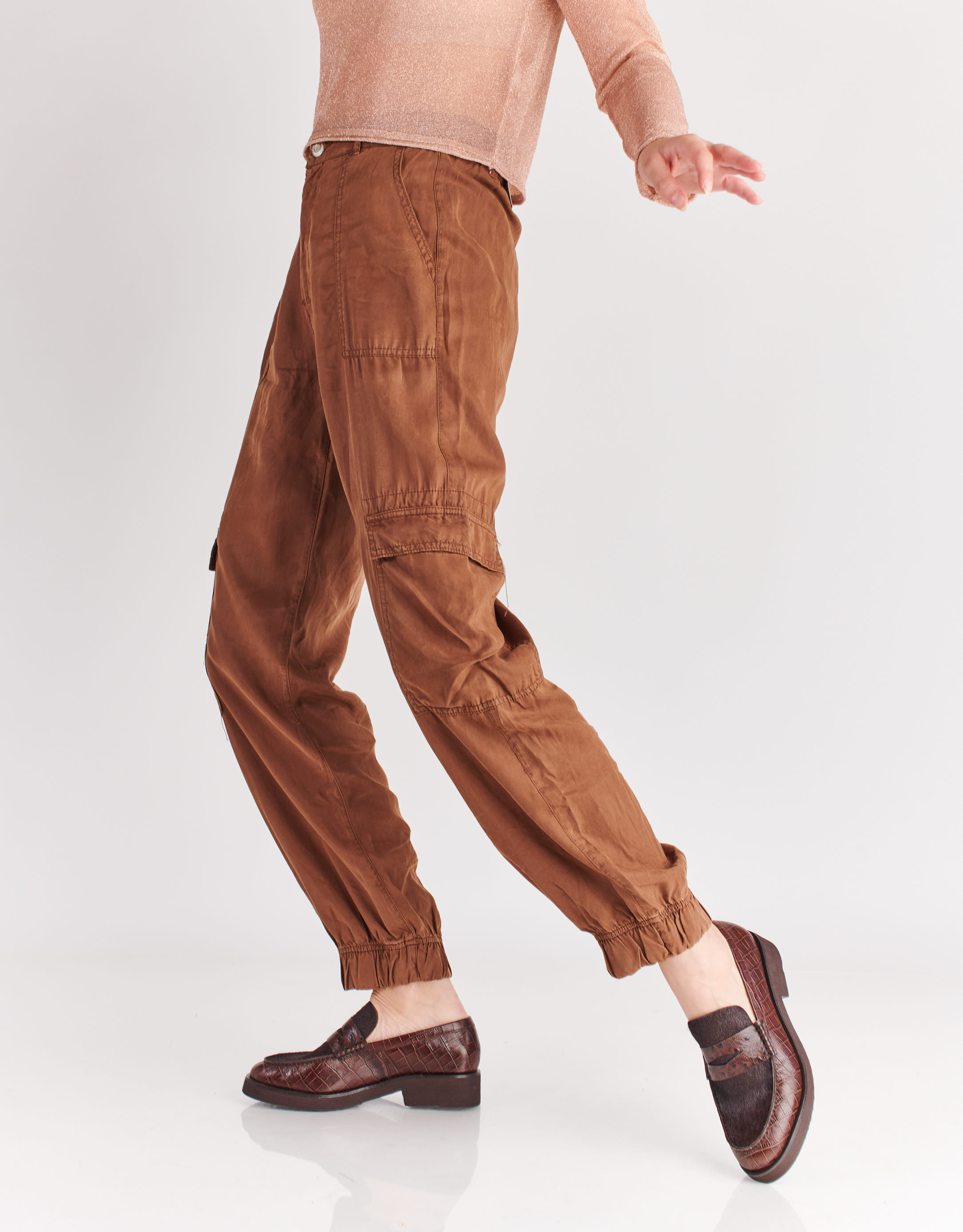 נעלי נשים - Jeffrey Campbell - מוקסינים משולבים LENNA F - חום1