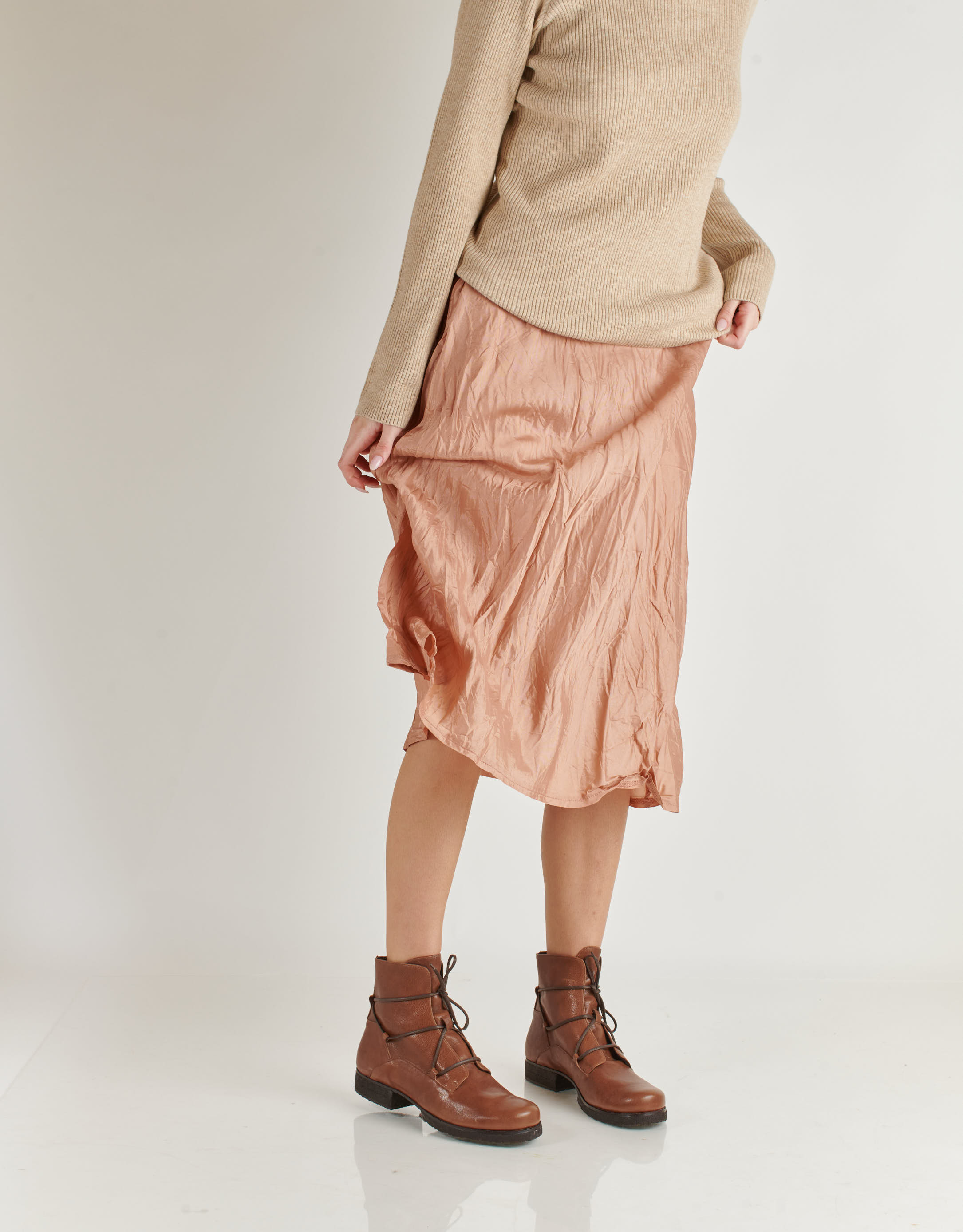 נעלי נשים - Vialis - מגפוני עור KIOTO - חום2