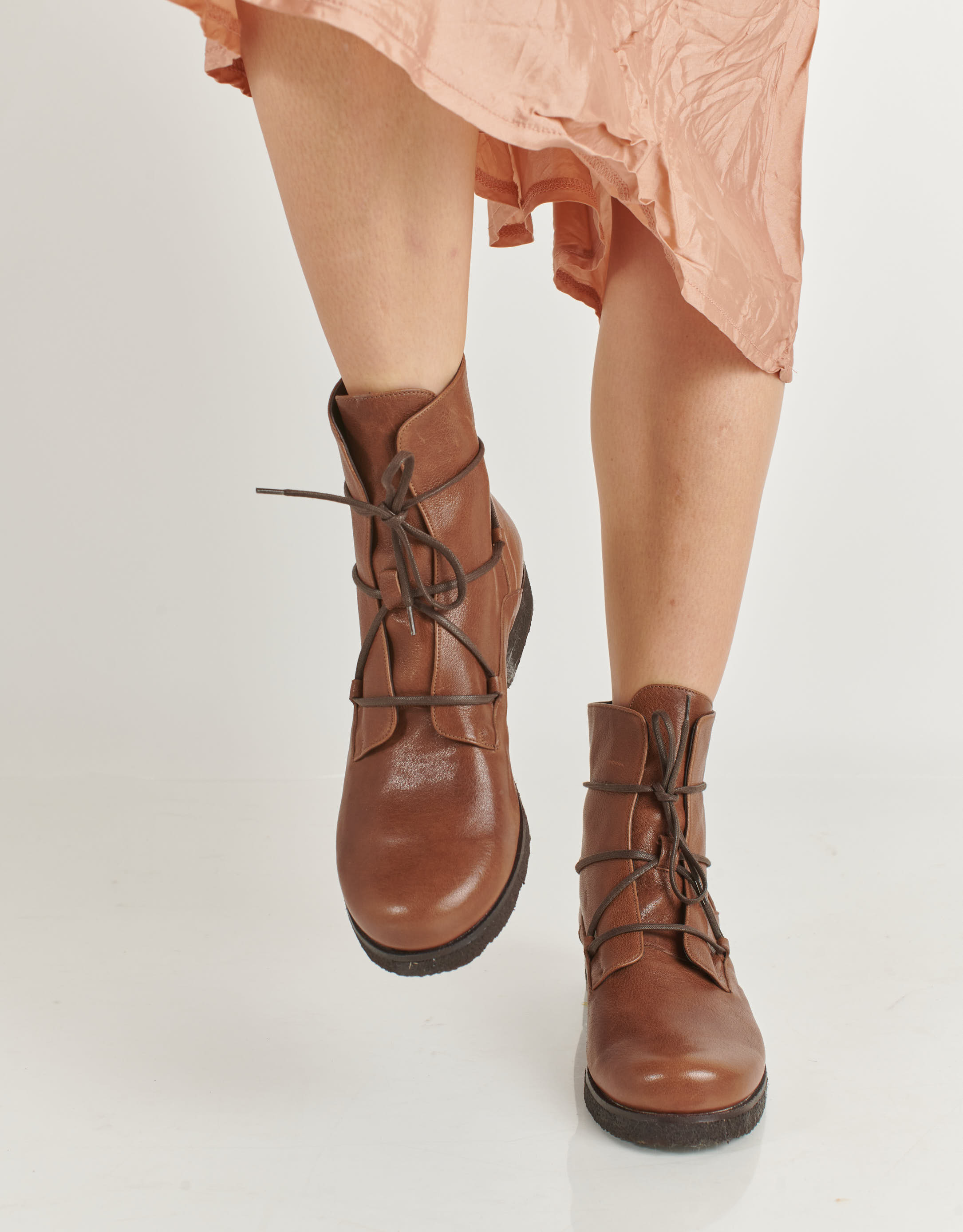 נעלי נשים - Vialis - מגפוני עור KIOTO - חום4