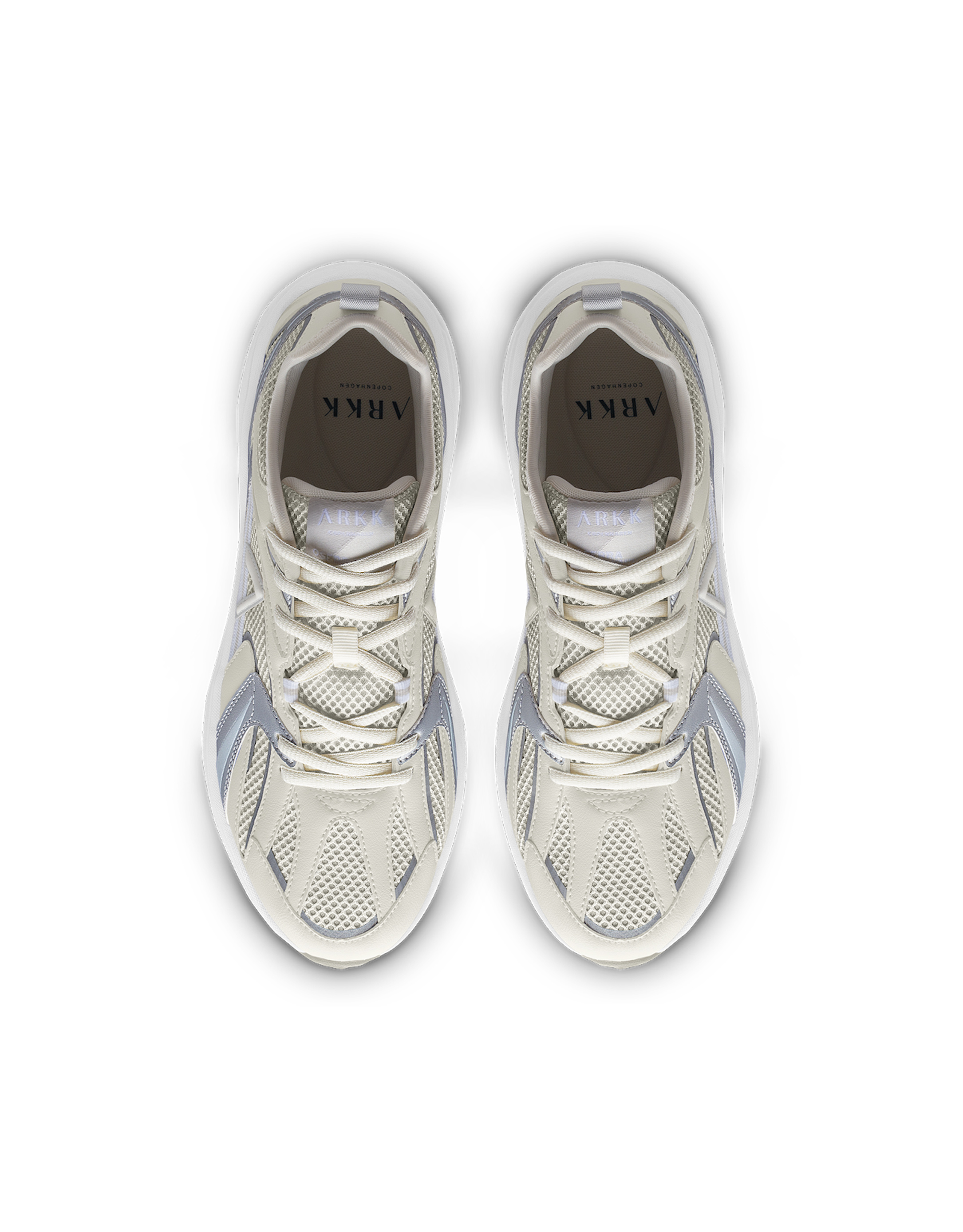 נעלי נשים - Arkk - סניקרס OSERRA MESH - לבן   כסף4