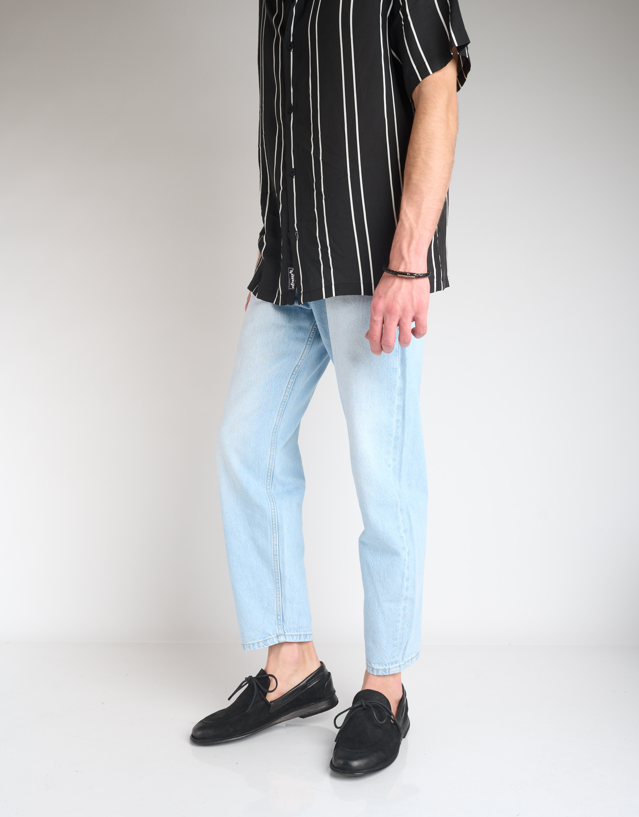 נעלי גברים - A.S. 98 - נעלי מוקסין עם שרוך ALFRE - שחור1