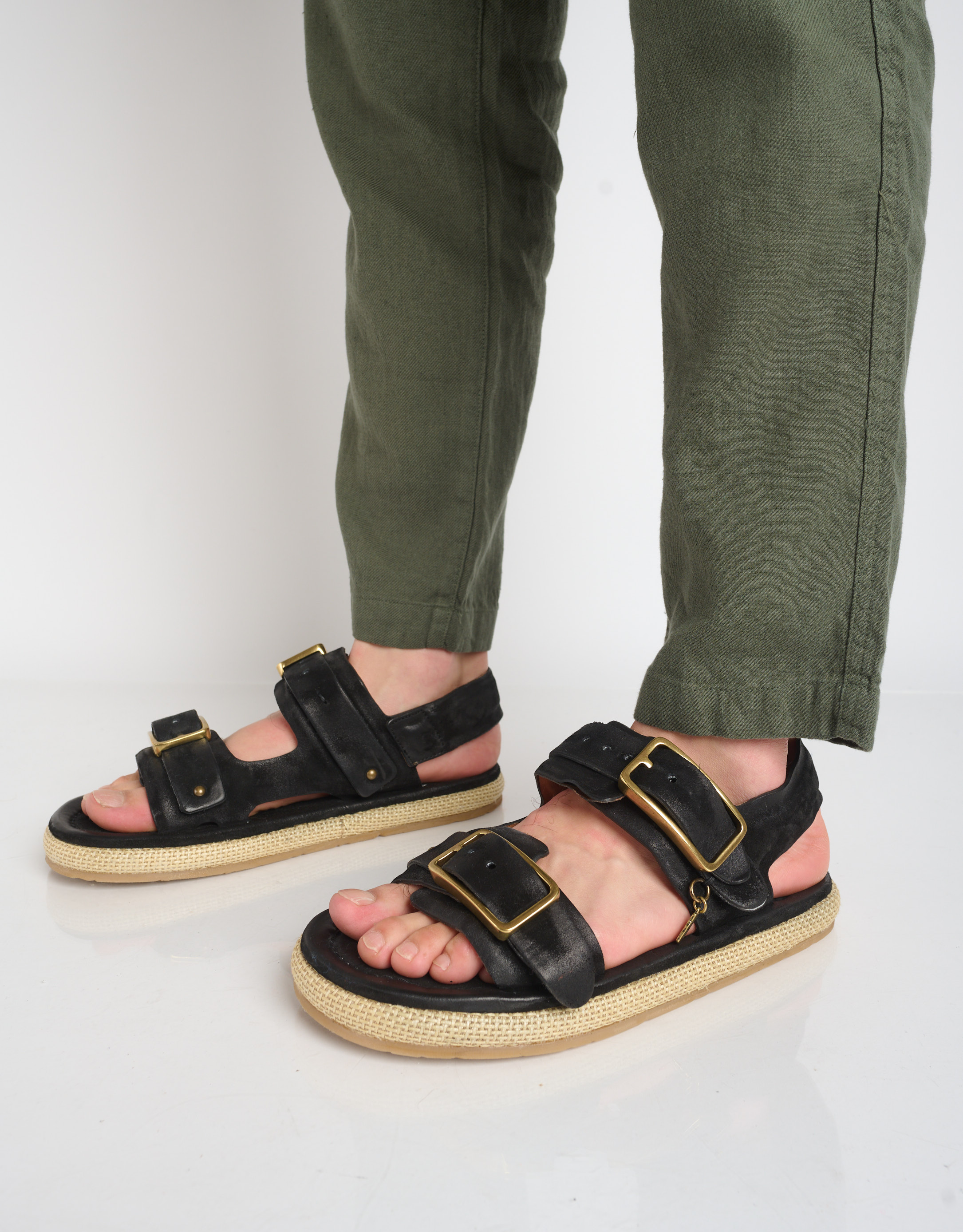 נעלי גברים - A.S. 98 - סנדלי עור MARCO - שחור2