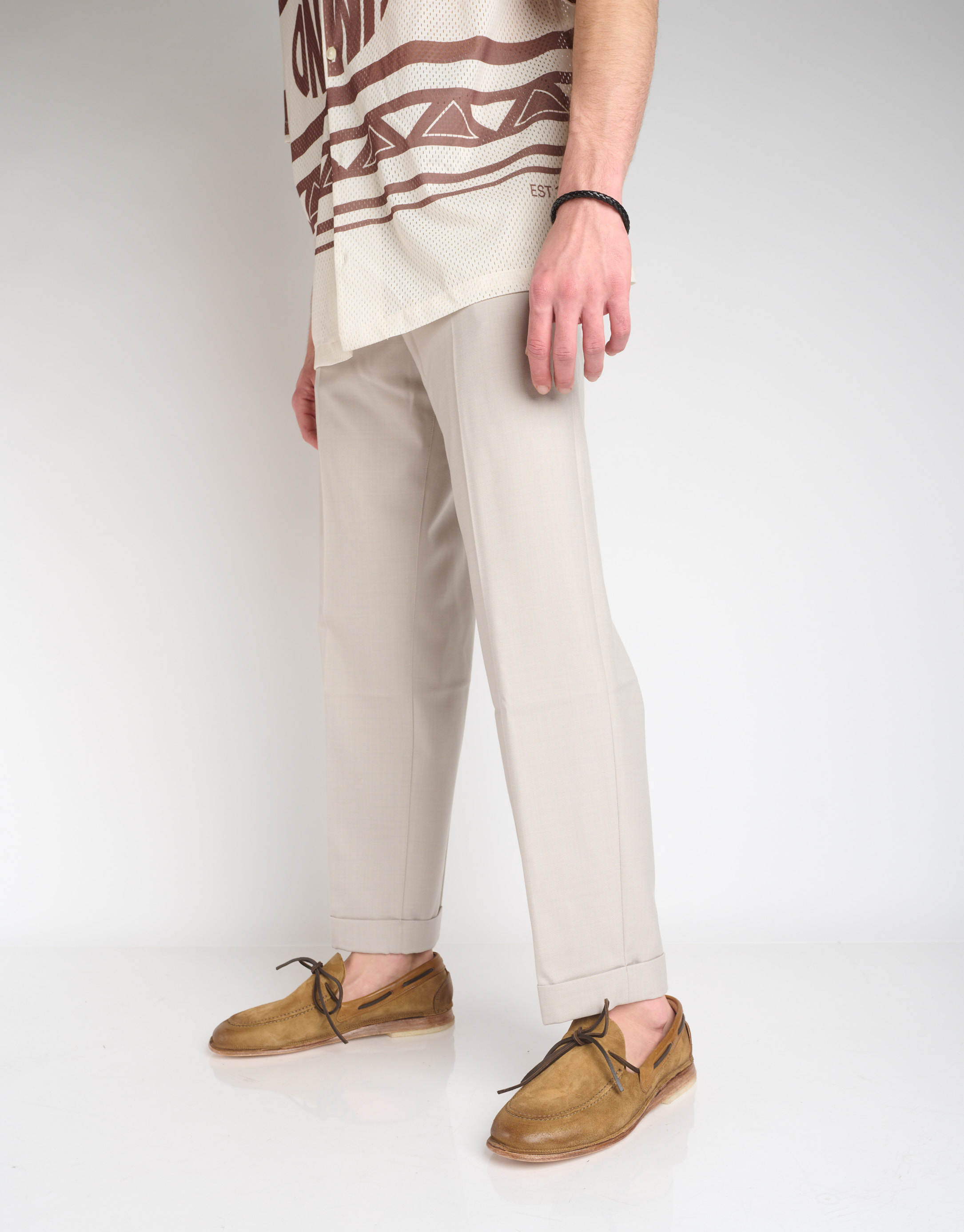 נעלי גברים - A.S. 98 - נעלי מוקסין עם שרוך ALFRE - חום3