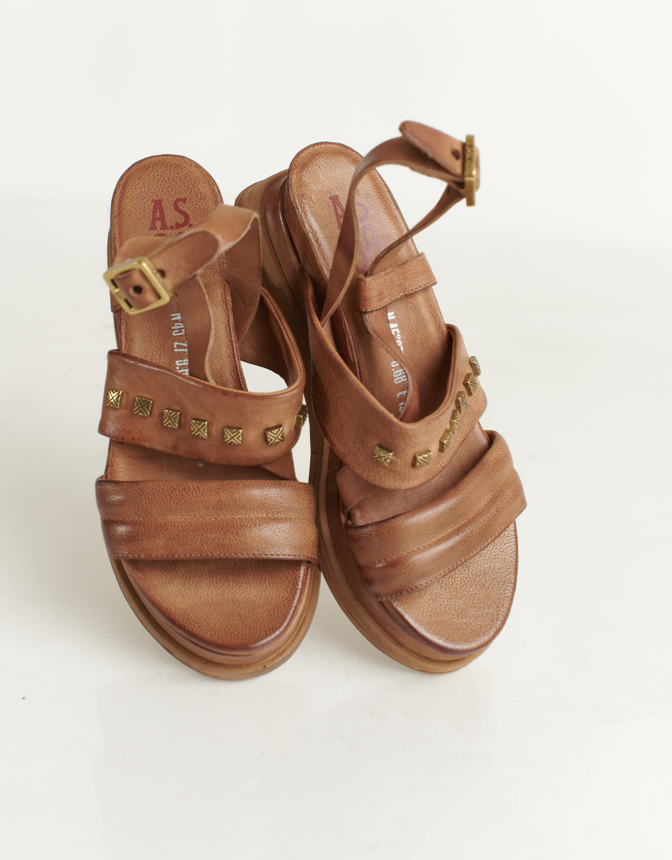 נעלי נשים - A.S. 98 - סנדלי עור LAGOS - חום3