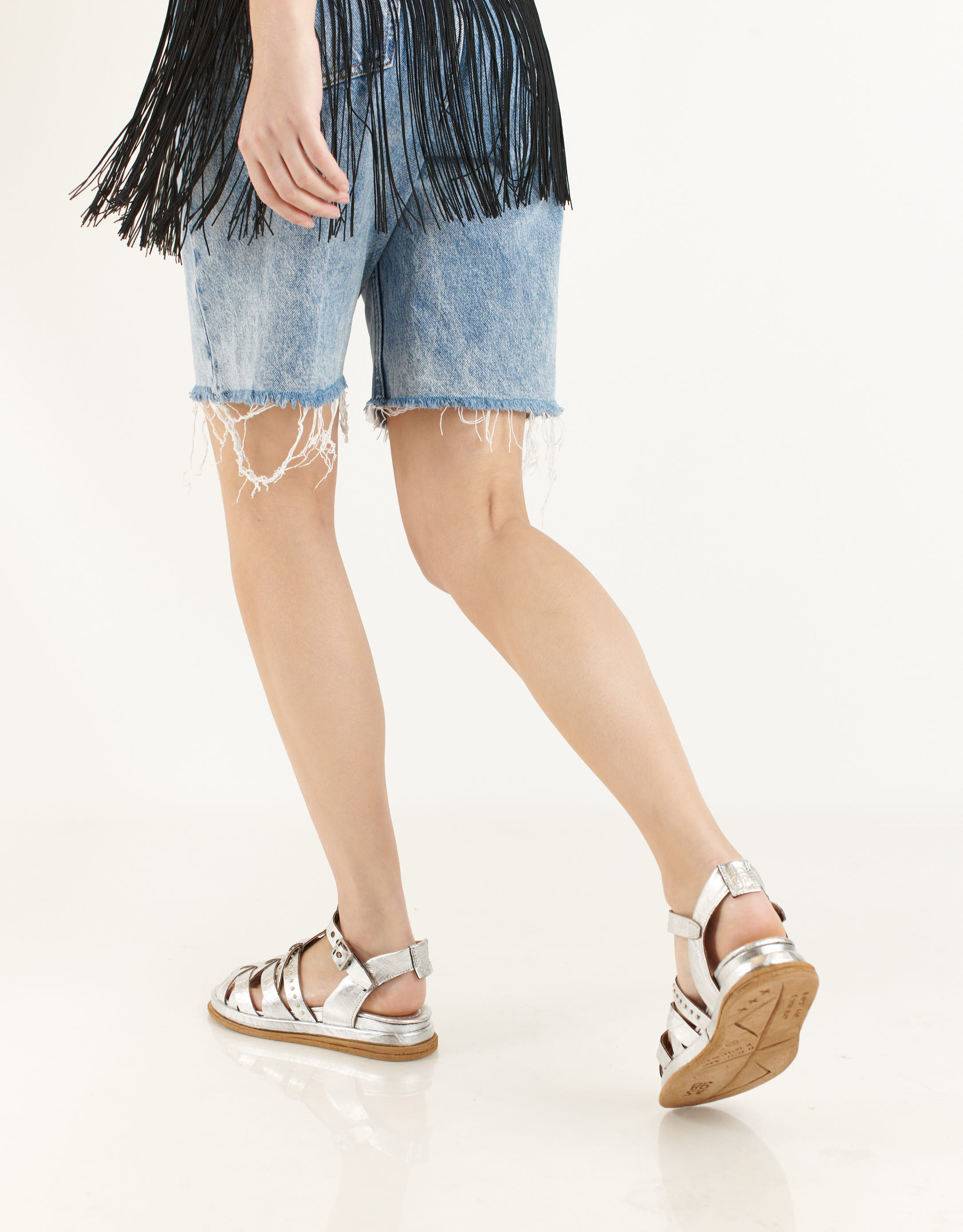 נעלי נשים - A.S. 98 - סנדלי רצועות ונטים SPOON - כסף1