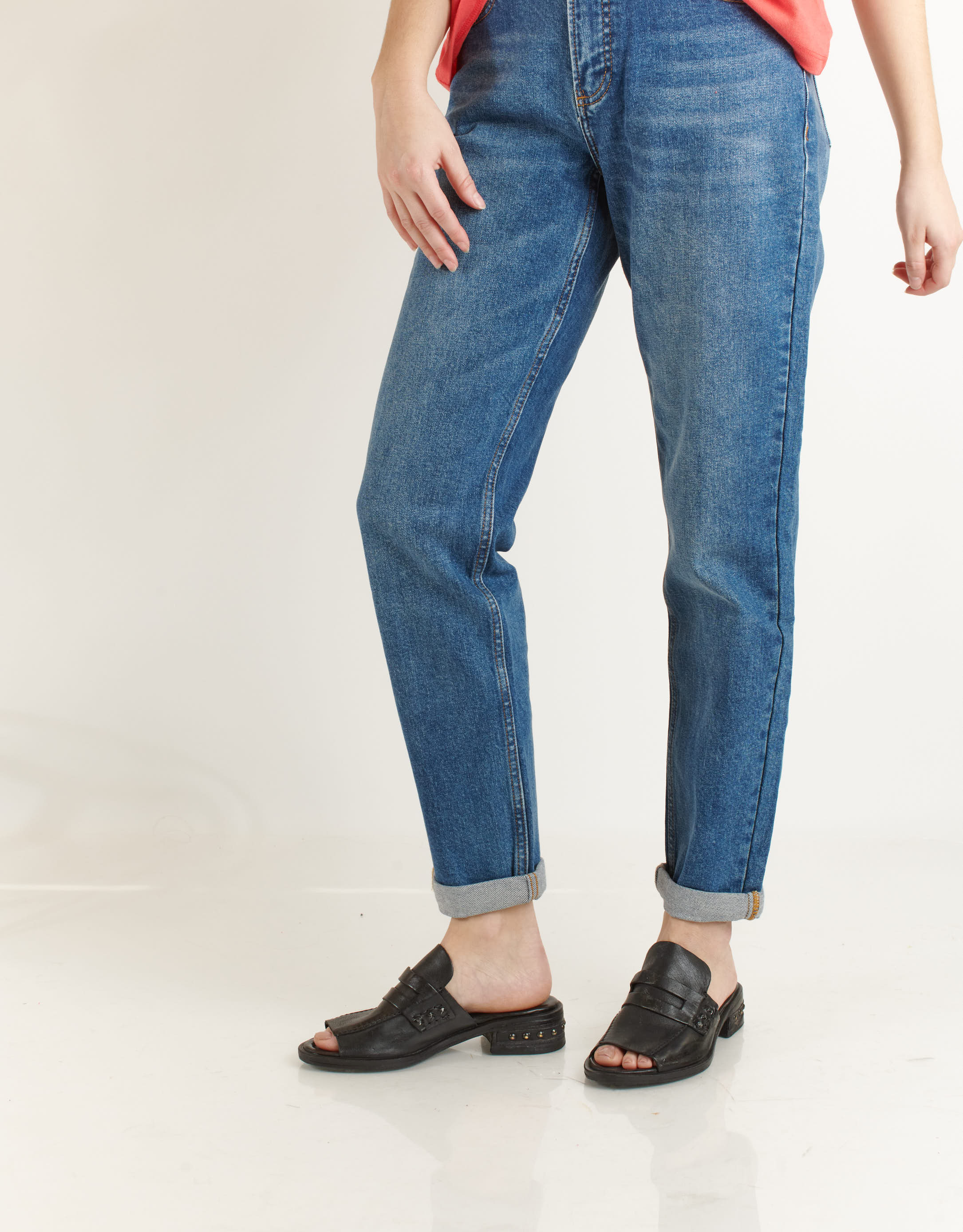 נעלי נשים - A.S. 98 - כפכפי עור GEA - שחור2