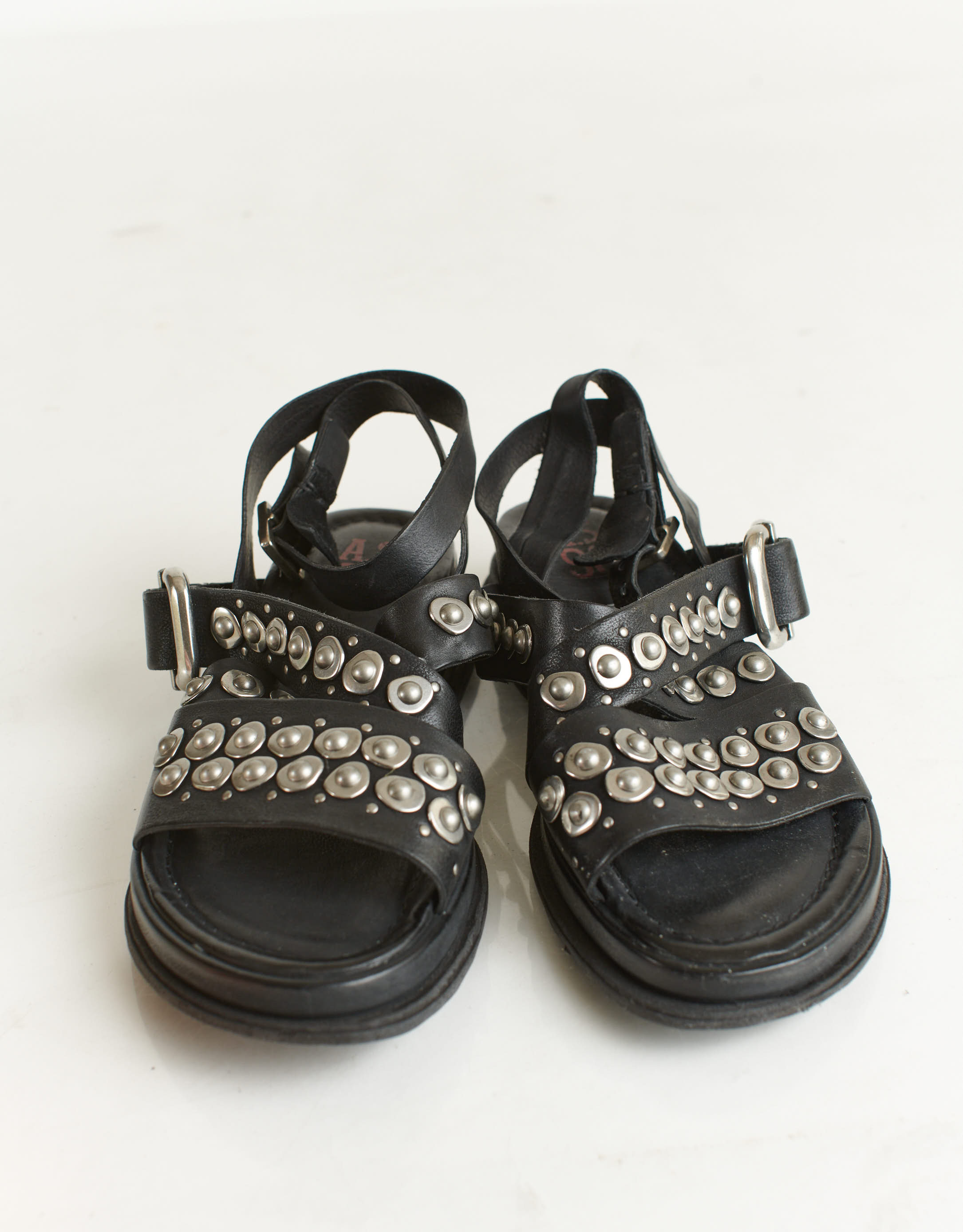 נעלי נשים - A.S. 98 - סנדלים עם ניטים SPOON - שחור4