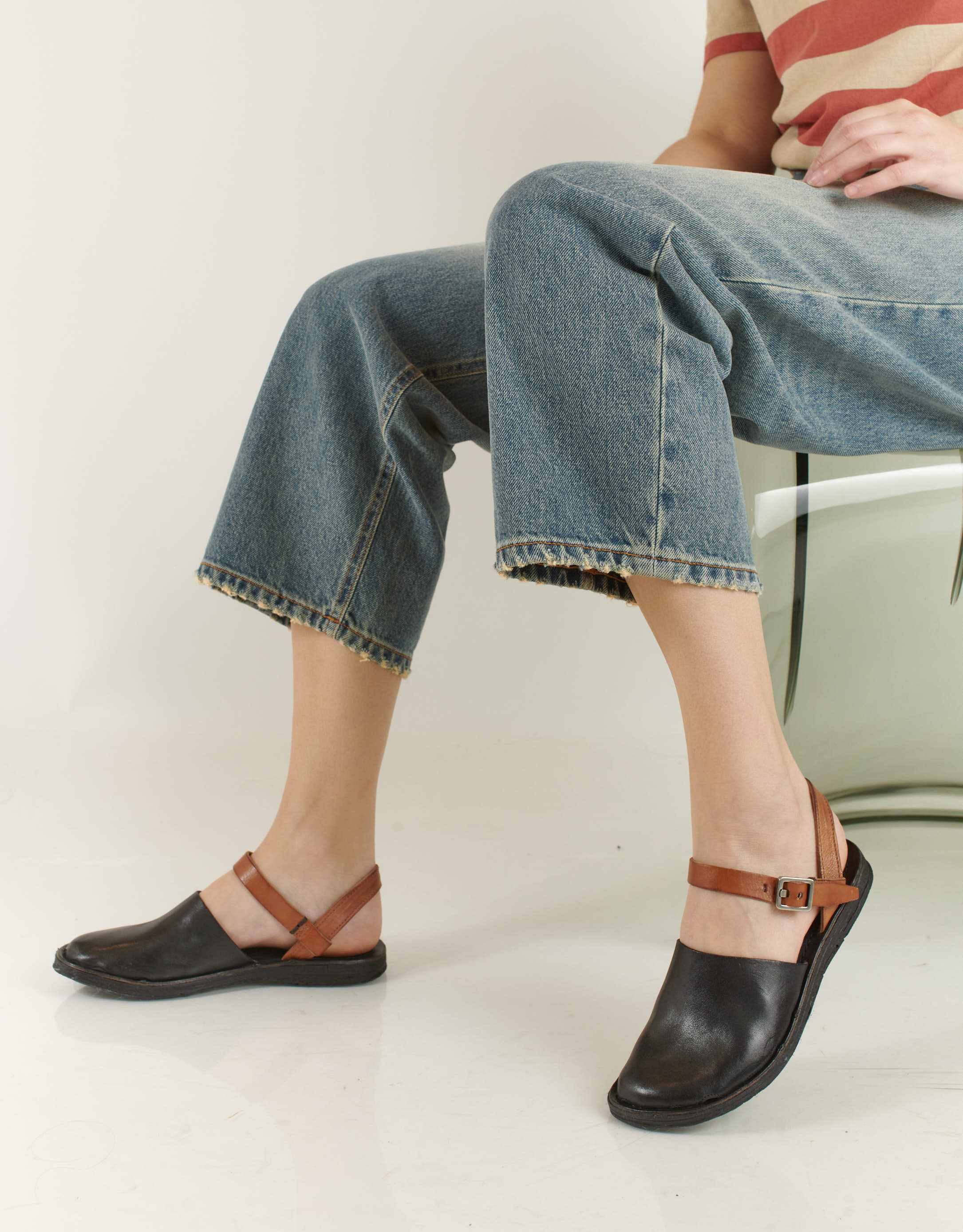 נעלי נשים - A.S. 98 - סנדלים משולבים RAMOS - שחור4