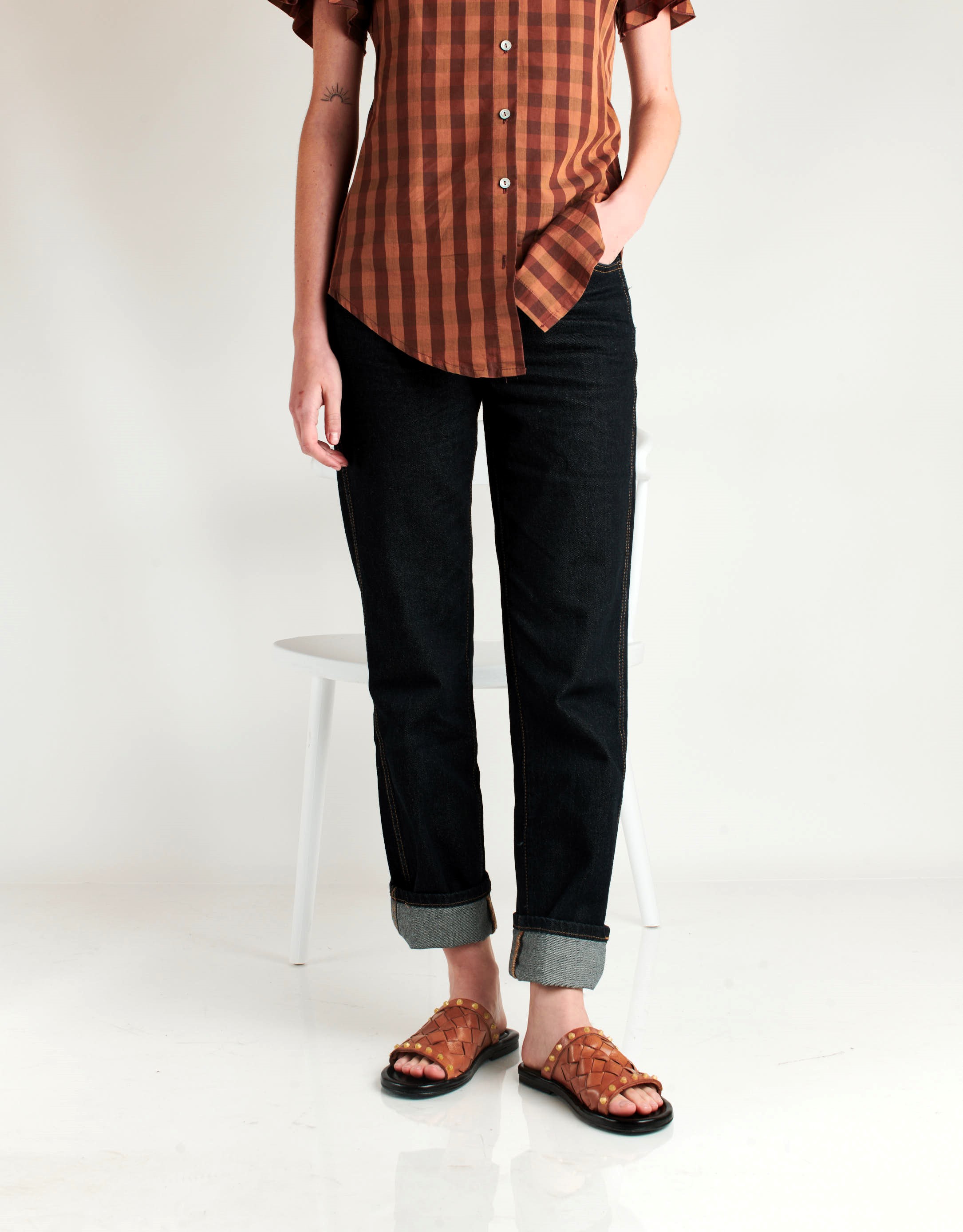 נעלי נשים - A.S. 98 - כפכפי עור קלועים YOU - קאמל2