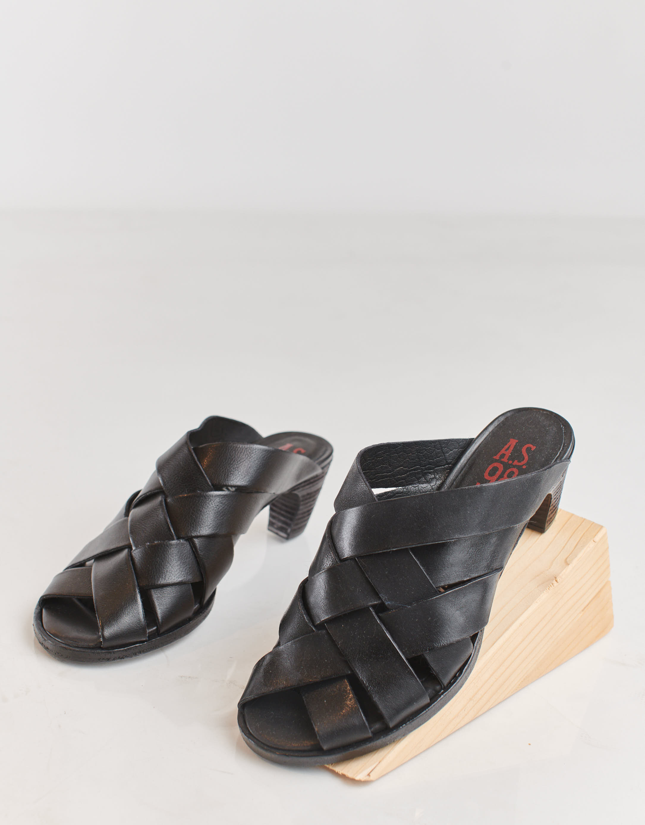 נעלי נשים - A.S. 98 - כפכפי עקב BANANA - שחור2