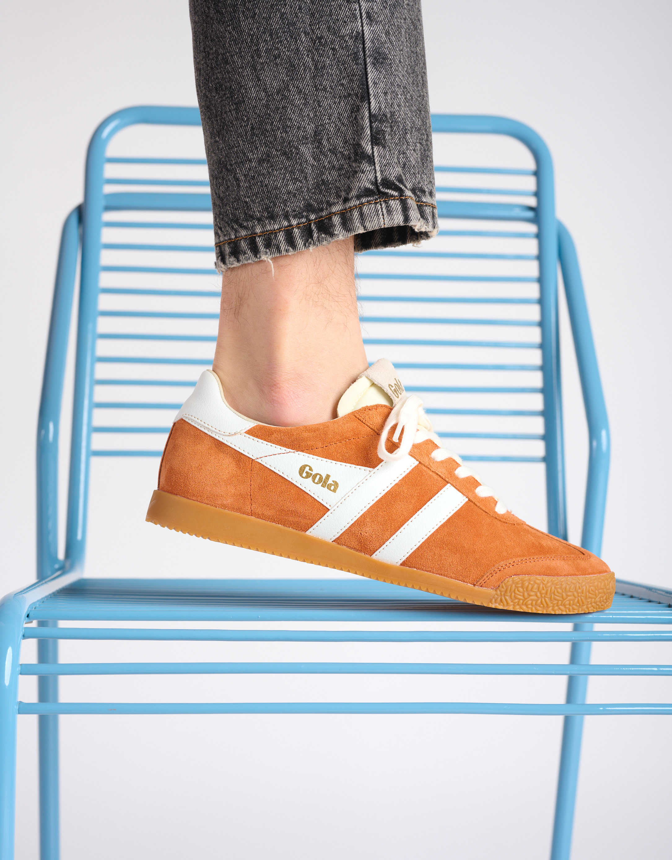 נעלי גברים - Gola - סניקרס ELAN - כתום   לבן1