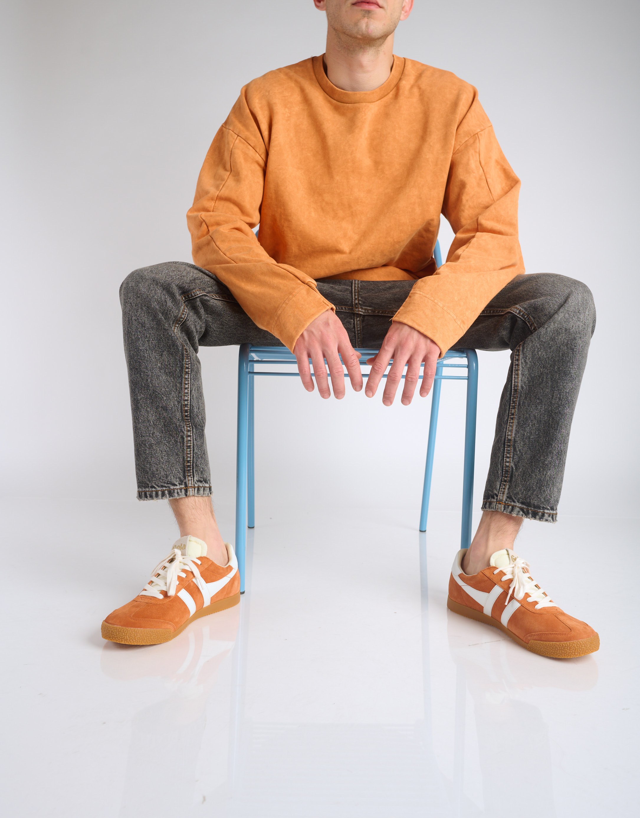 נעלי גברים - Gola - סניקרס ELAN - כתום   לבן3