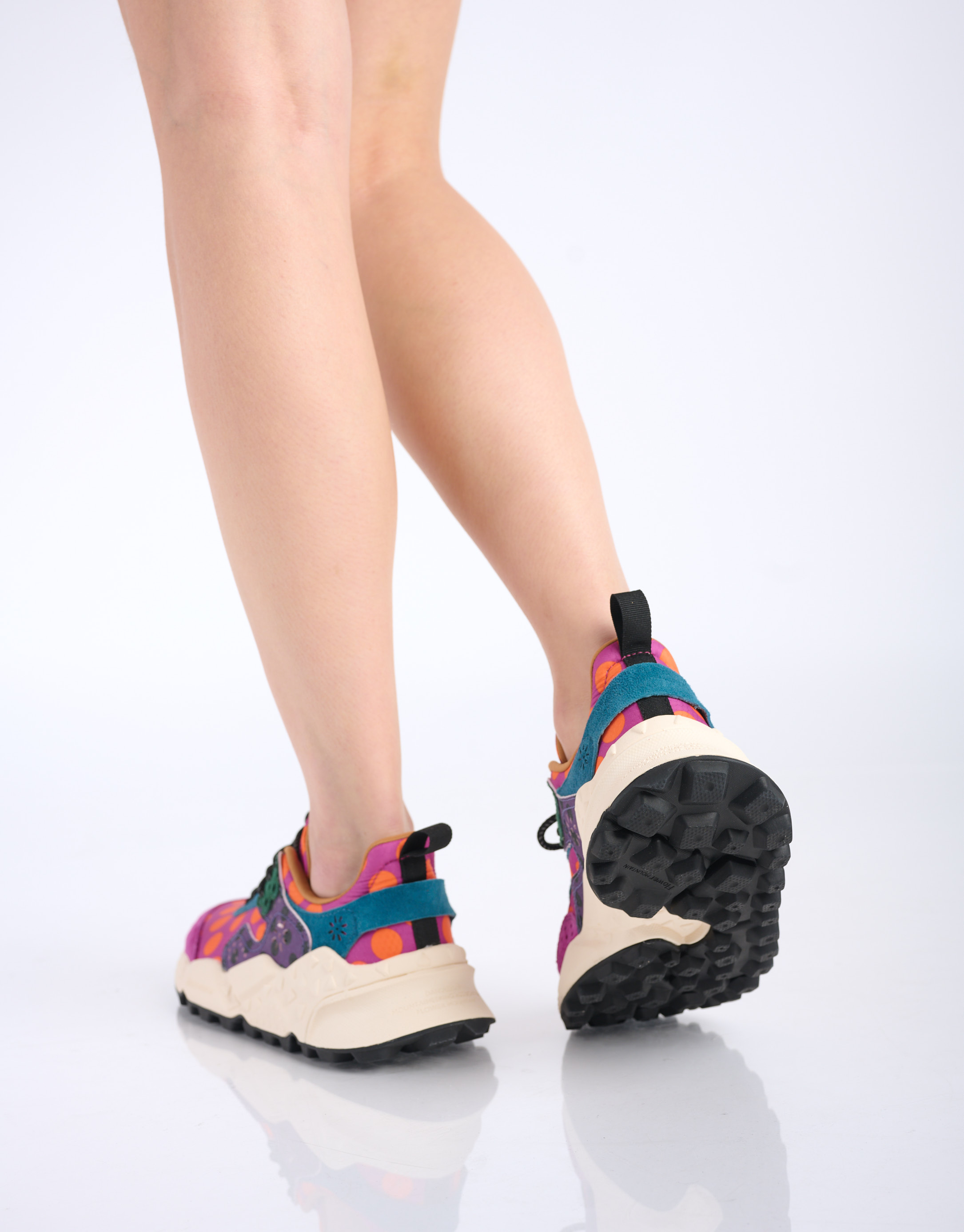 נעלי נשים - Flower Mountain - סניקרס עם הדפס KOTETSU - ורוד   כתום1