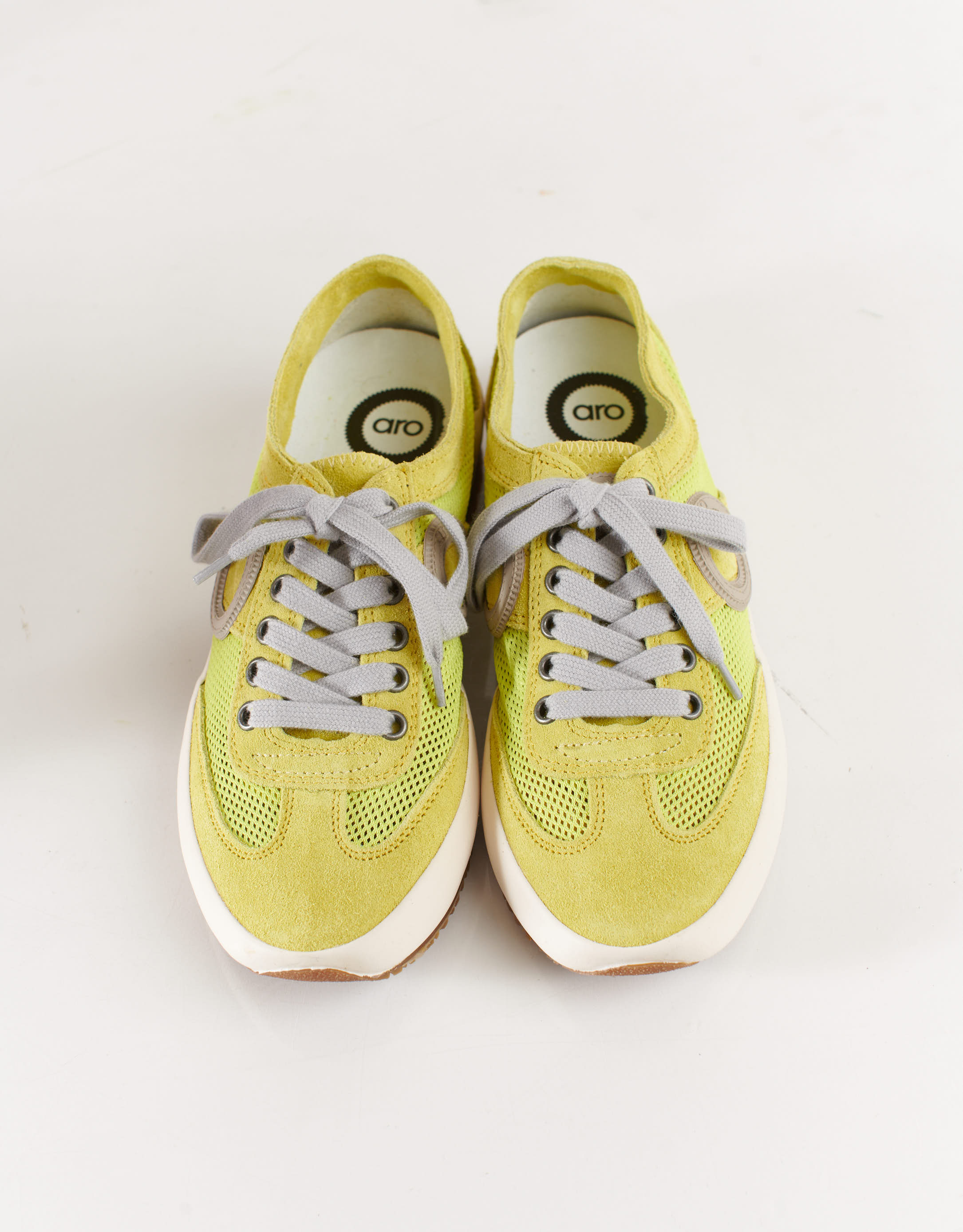 נעלי נשים - Aro - סניקרס JOANETA PLUS - צהוב   בז'4