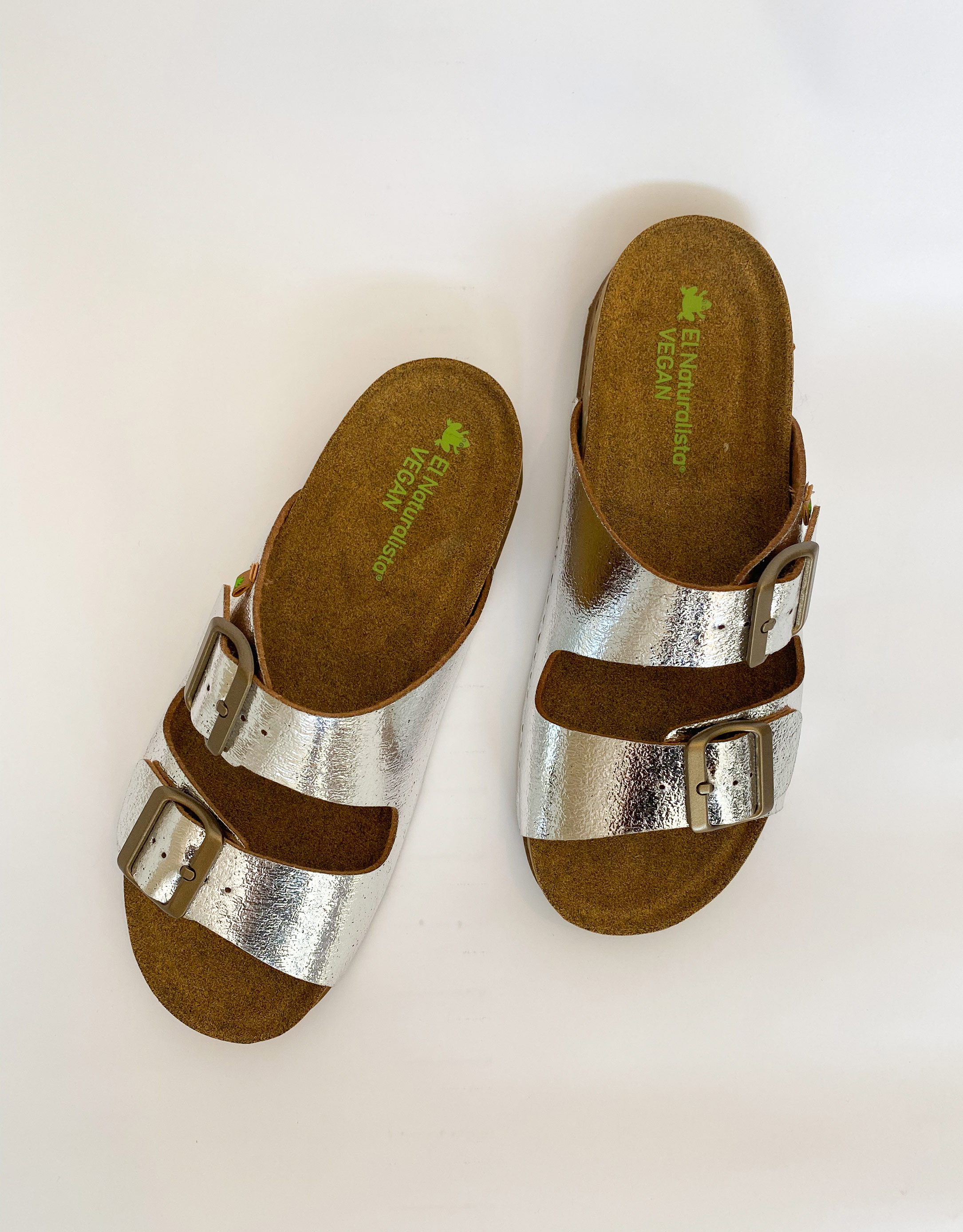 נעלי נשים - El Naturalista - כפכפים טבעוניים BALANCE - כסף3