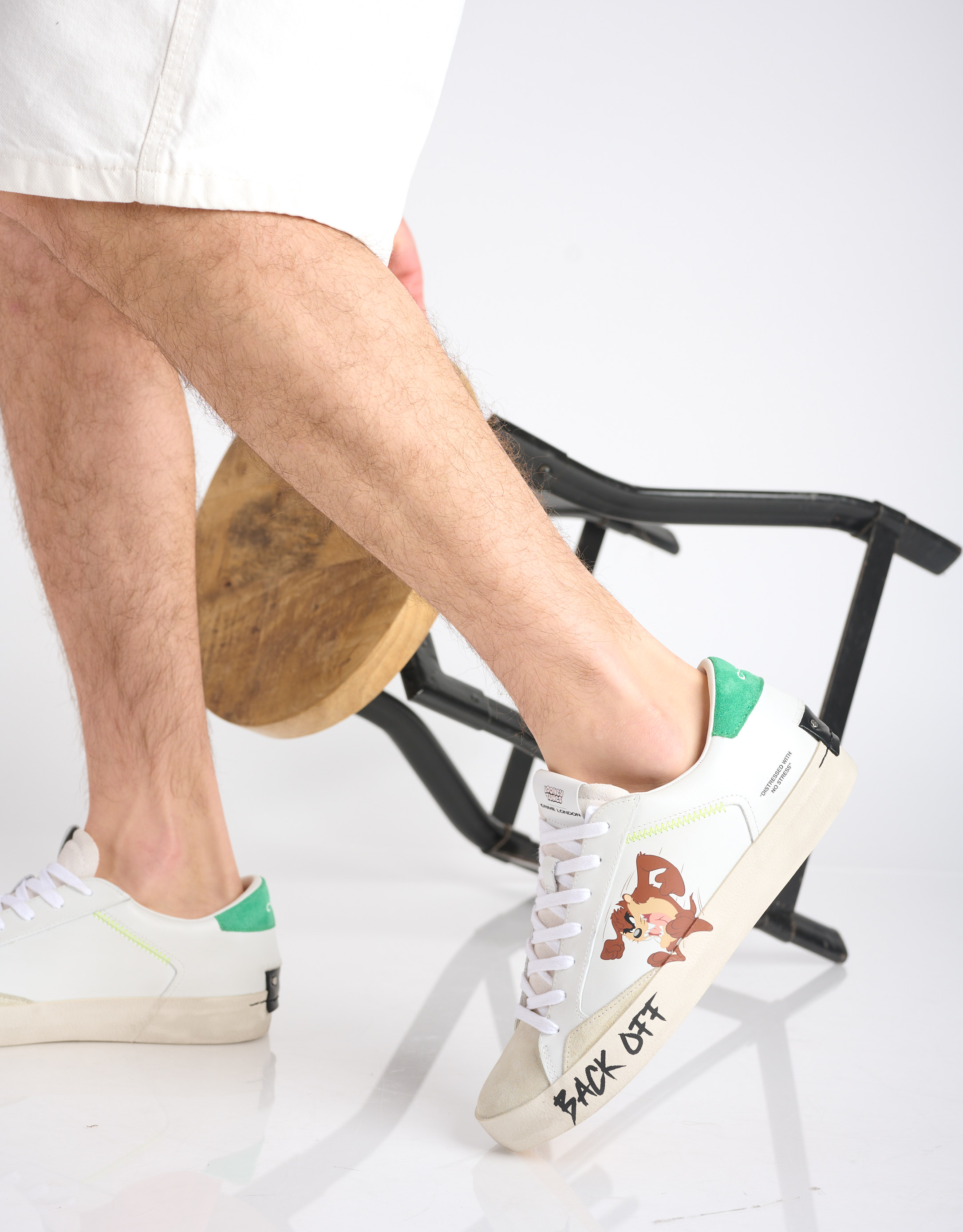 נעלי גברים - Crime London - סניקרס ZIGGY - לבן   ירוק