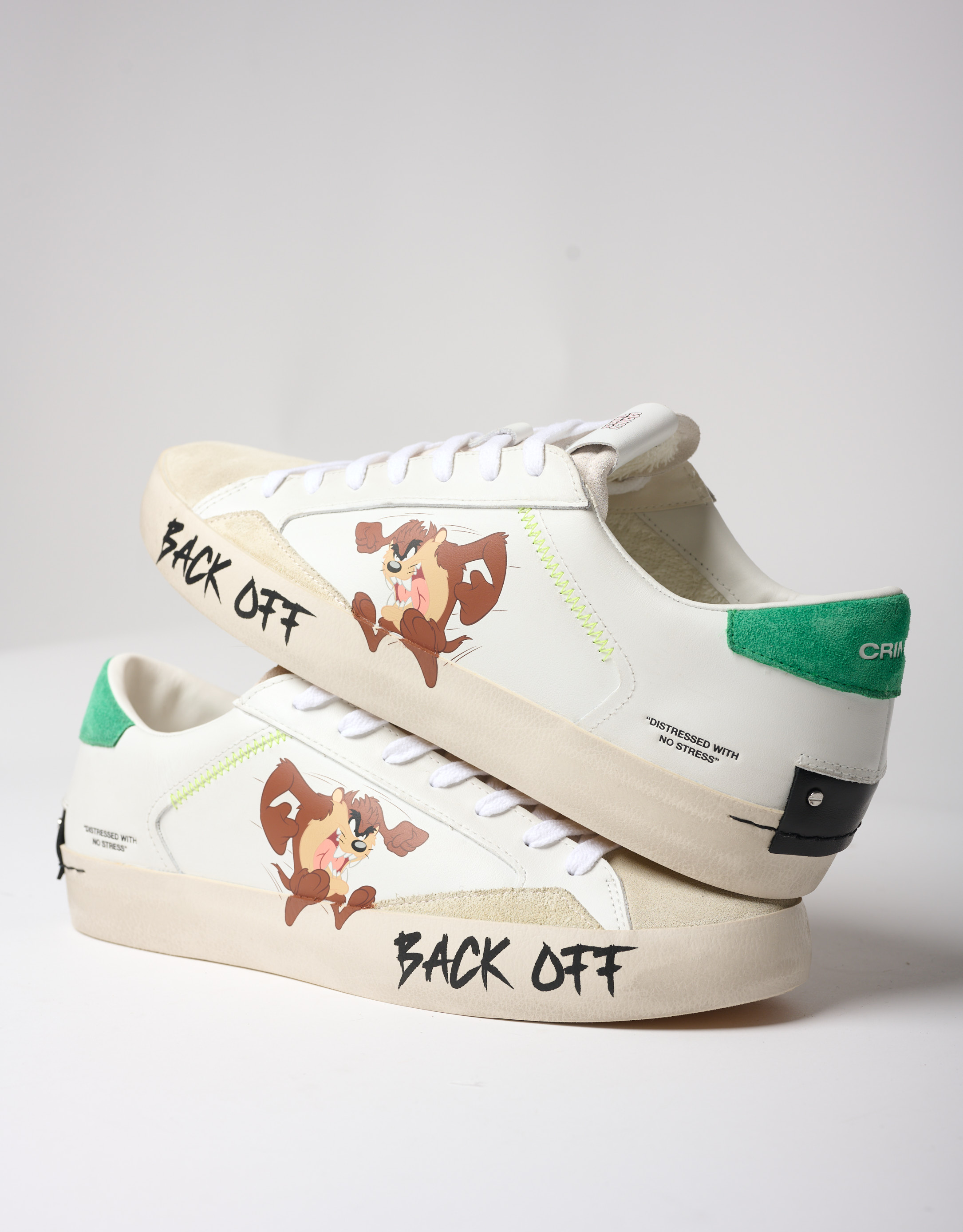 נעלי גברים - Crime London - סניקרס ZIGGY - לבן   ירוק1