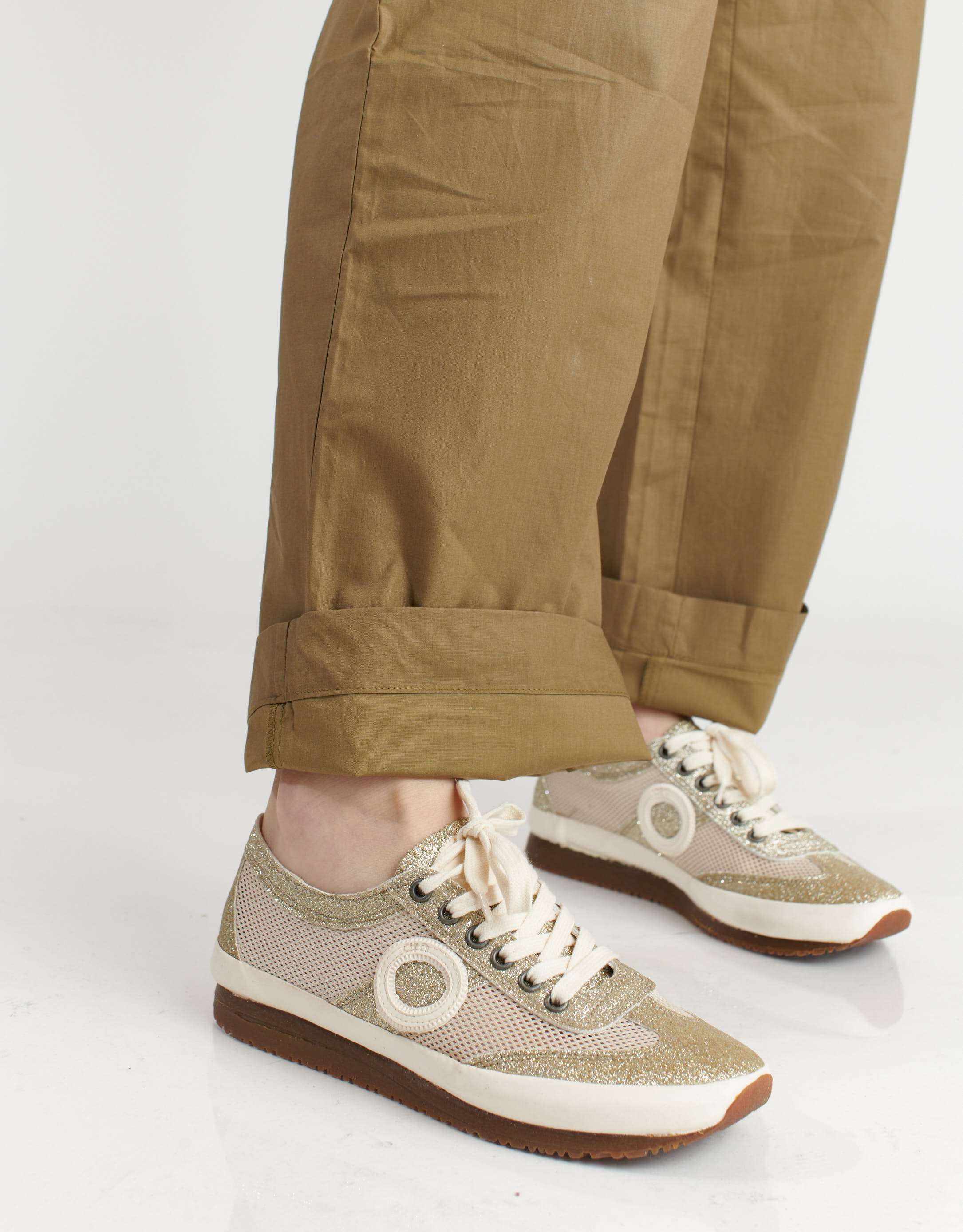 נעלי נשים - Aro - סניקרס JOANETA PLUS GLITT - זהב4