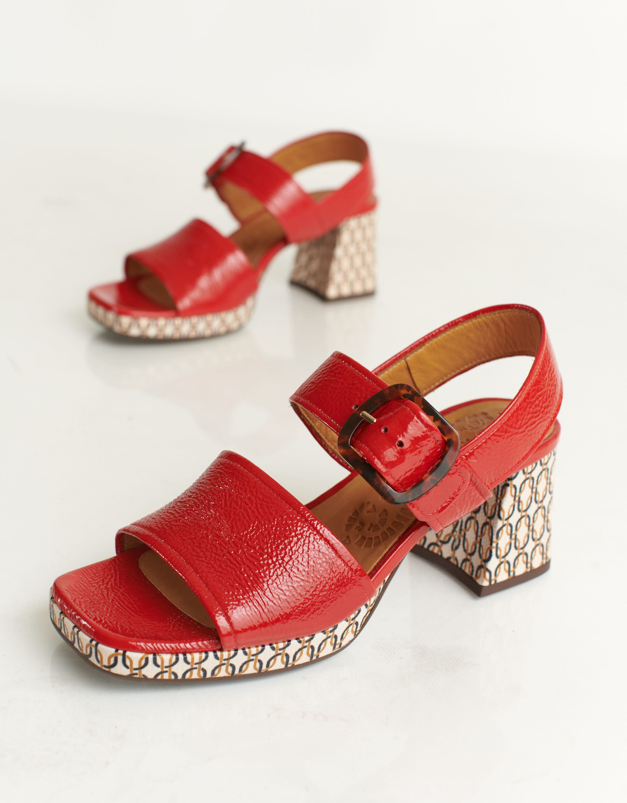 נעלי נשים - Chie Mihara - סנדלי  עקב GINKA - אדום2