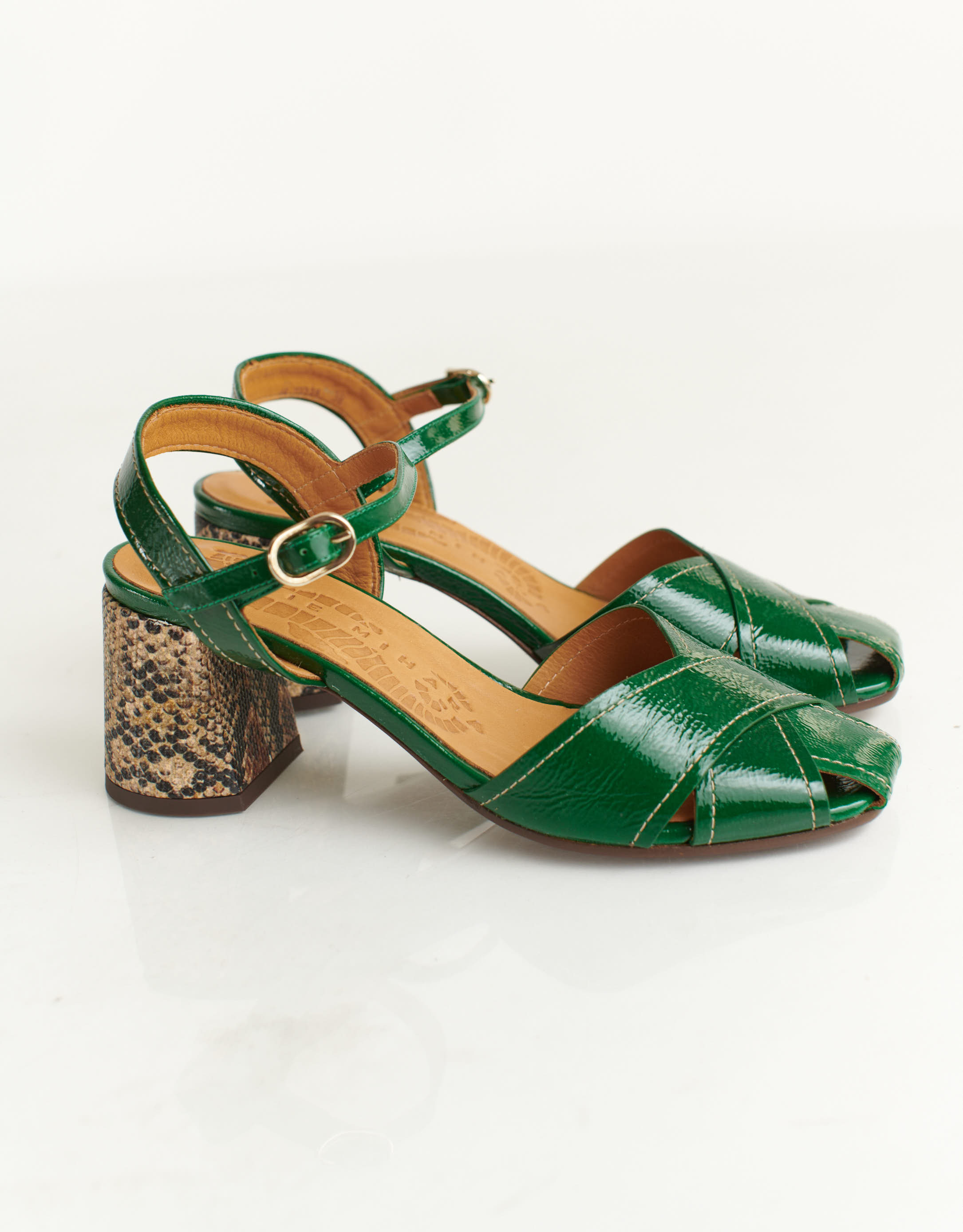 נעלי נשים - Chie Mihara - סנדלי עקב ROLEY - ירוק2