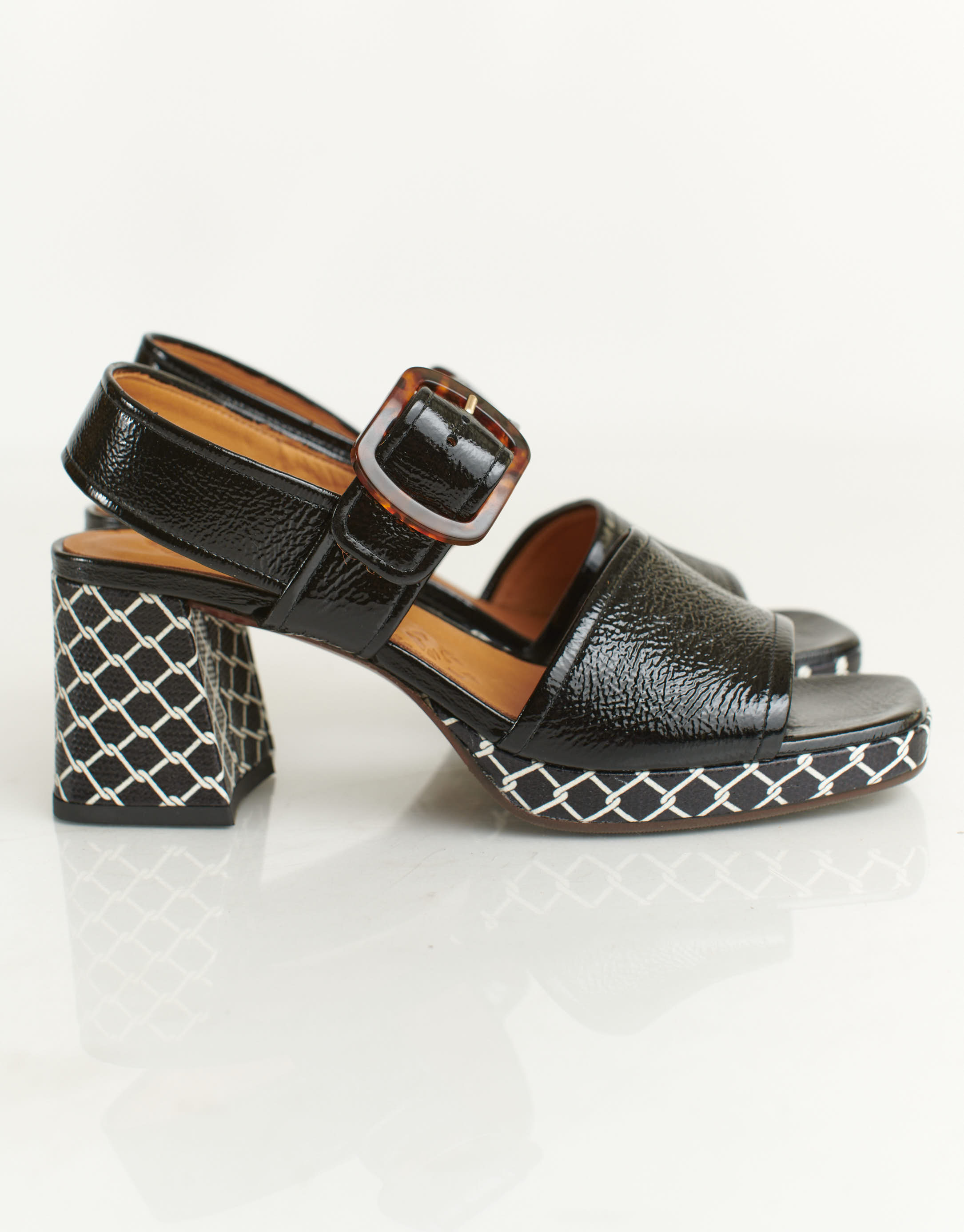 נעלי נשים - Chie Mihara - סנדלי  עקב GINKA - שחור2