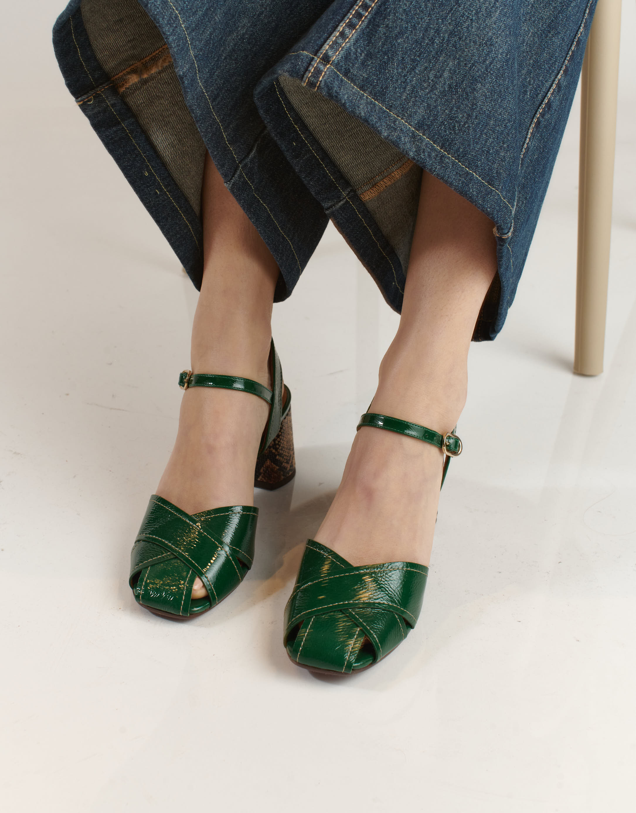 נעלי נשים - Chie Mihara - סנדלי עקב ROLEY - ירוק3