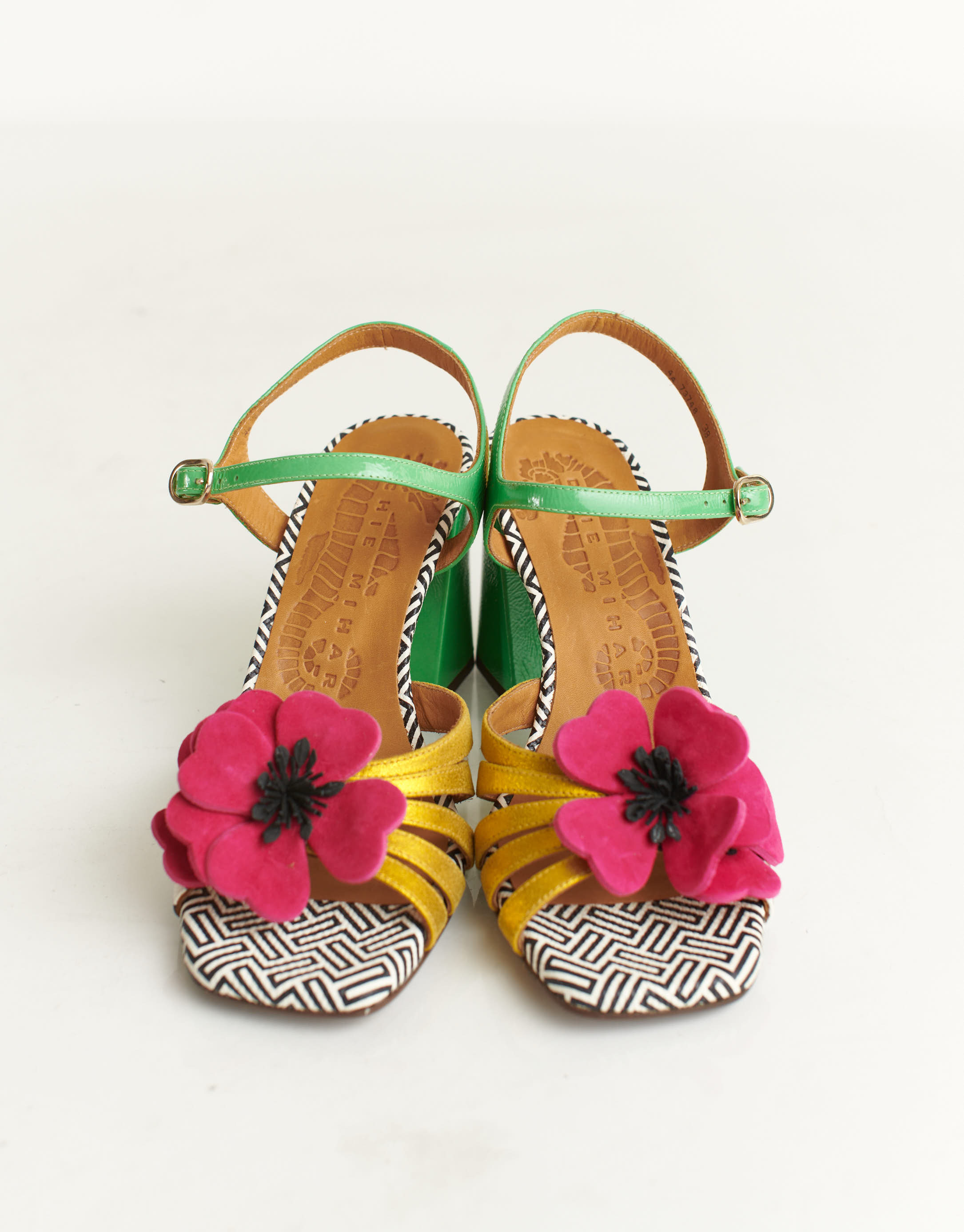 נעלי נשים - Chie Mihara - סנדלי עקב PIROTA - שחור ירוק4