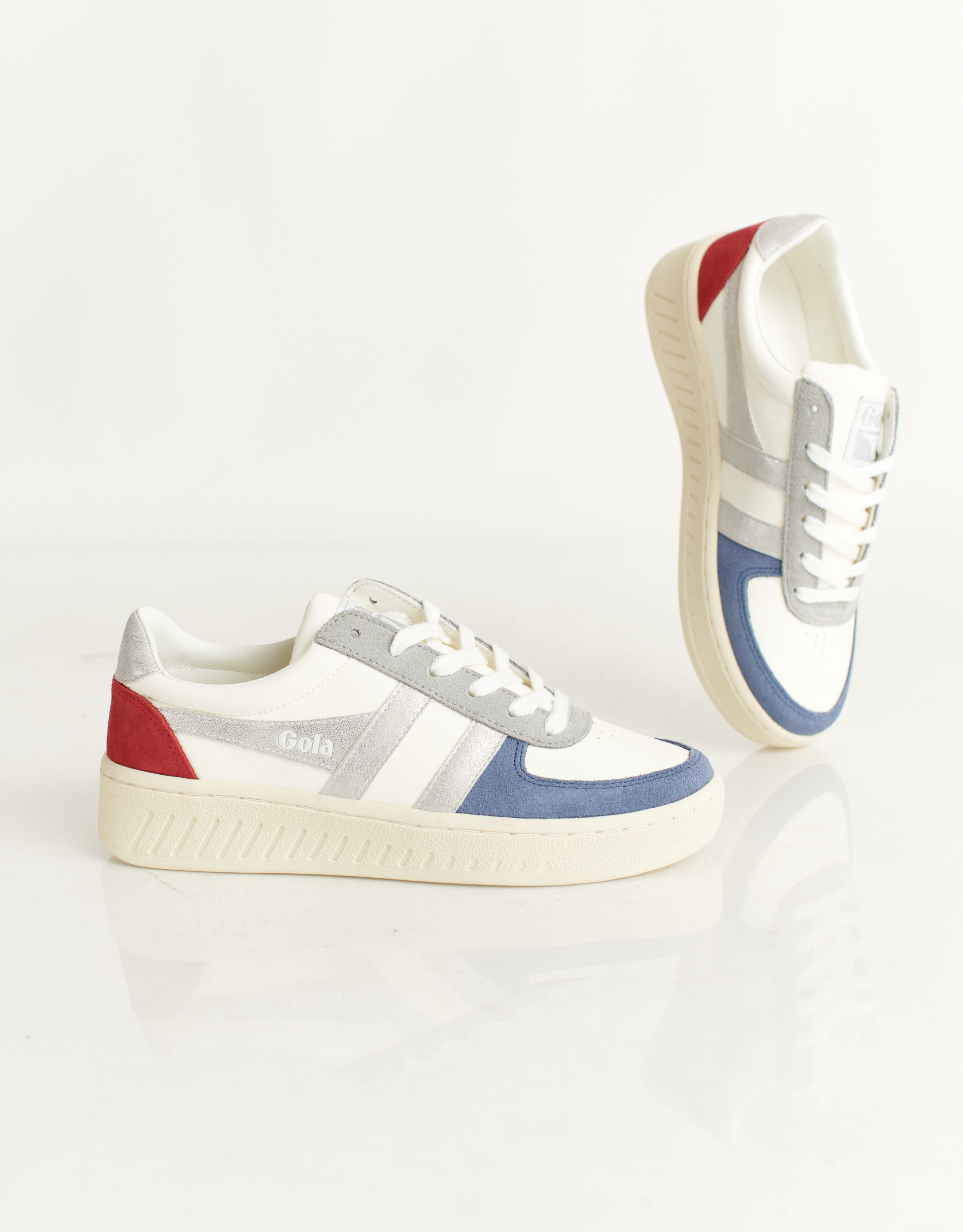 נעלי נשים - Gola - סניקרס GRANDSLAM QUADRANT - לבן   כסף3