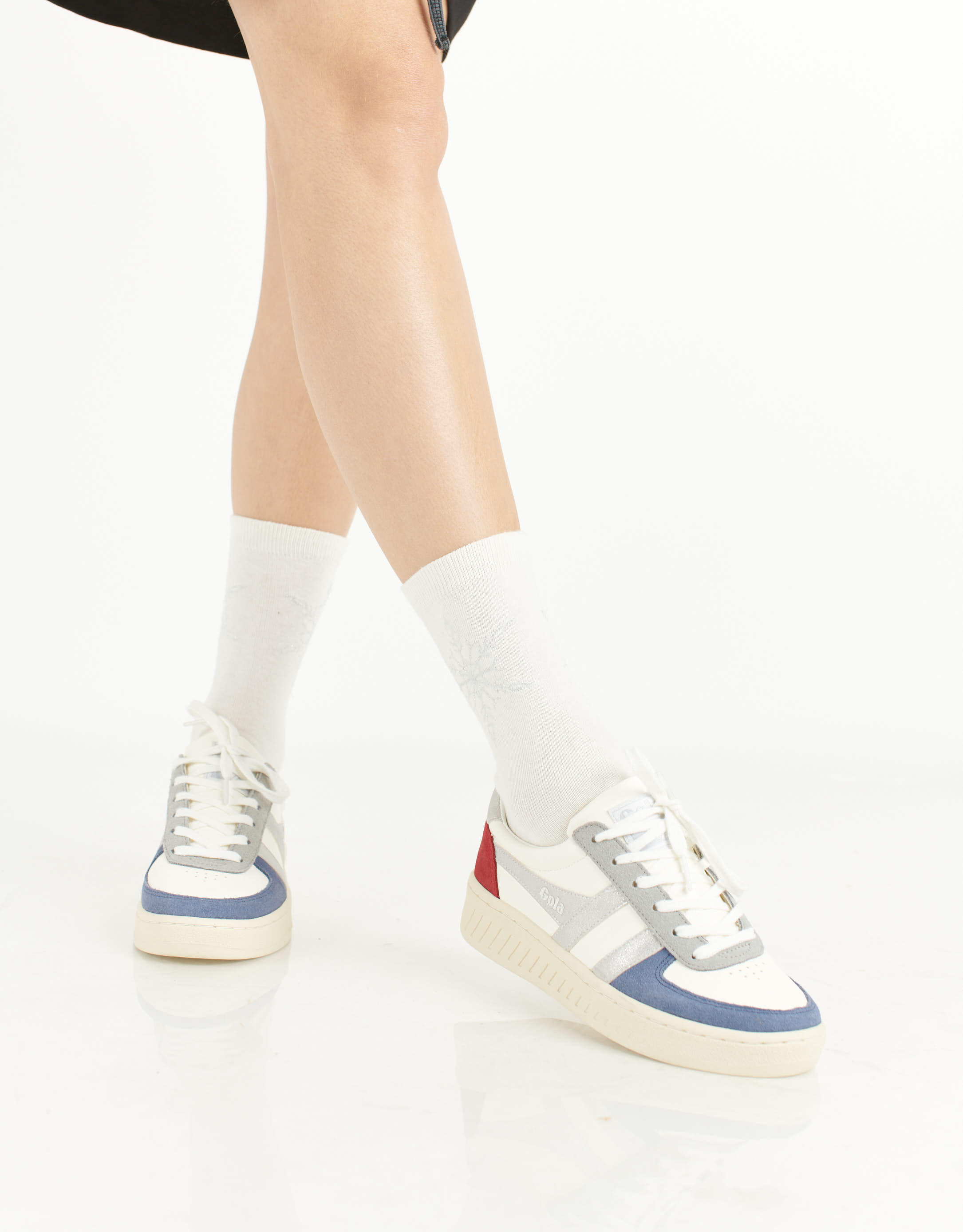 נעלי נשים - Gola - סניקרס GRANDSLAM QUADRANT - לבן   כסף4