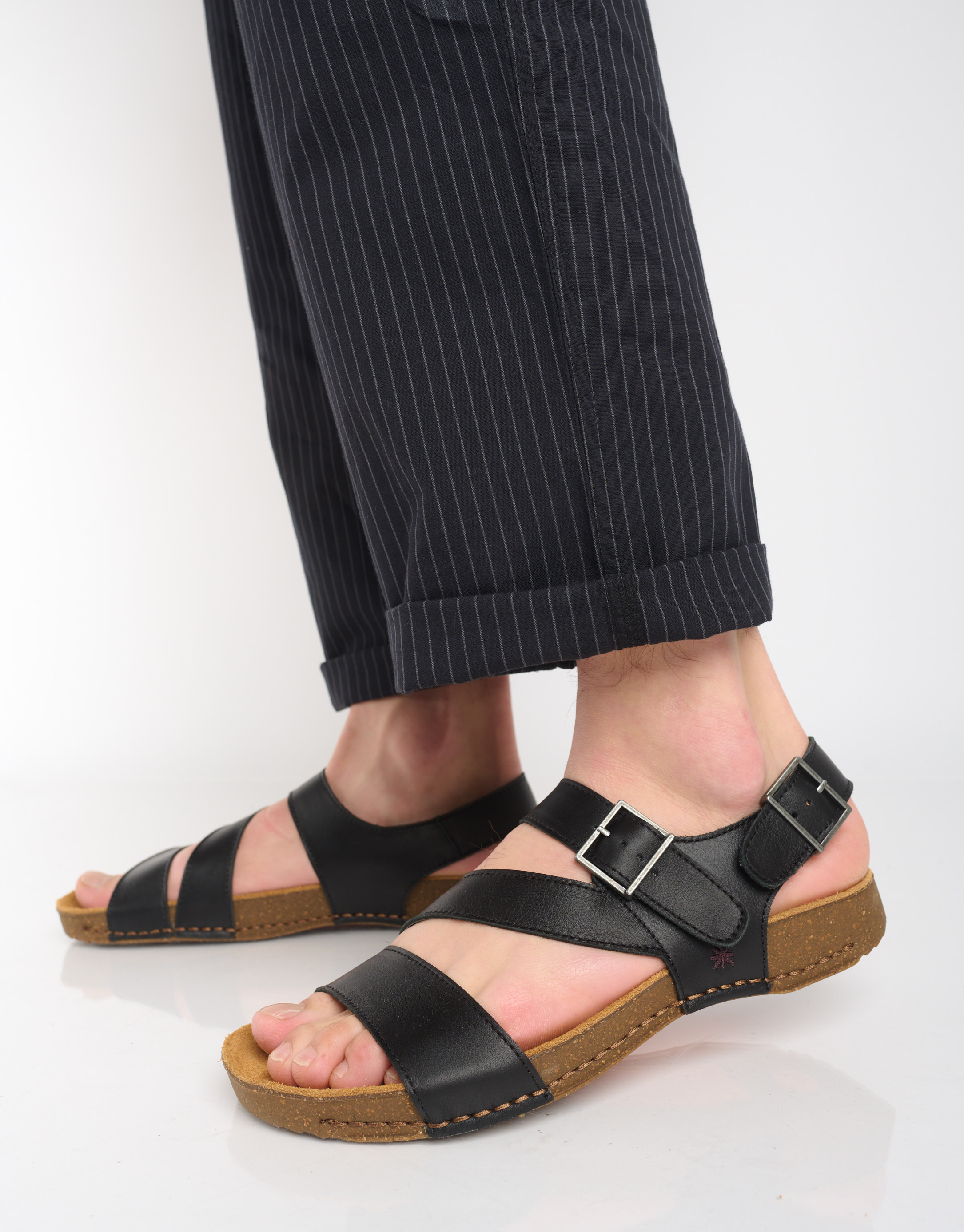 נעלי גברים - Art - סנדלי עור I BREATHE - שחור3