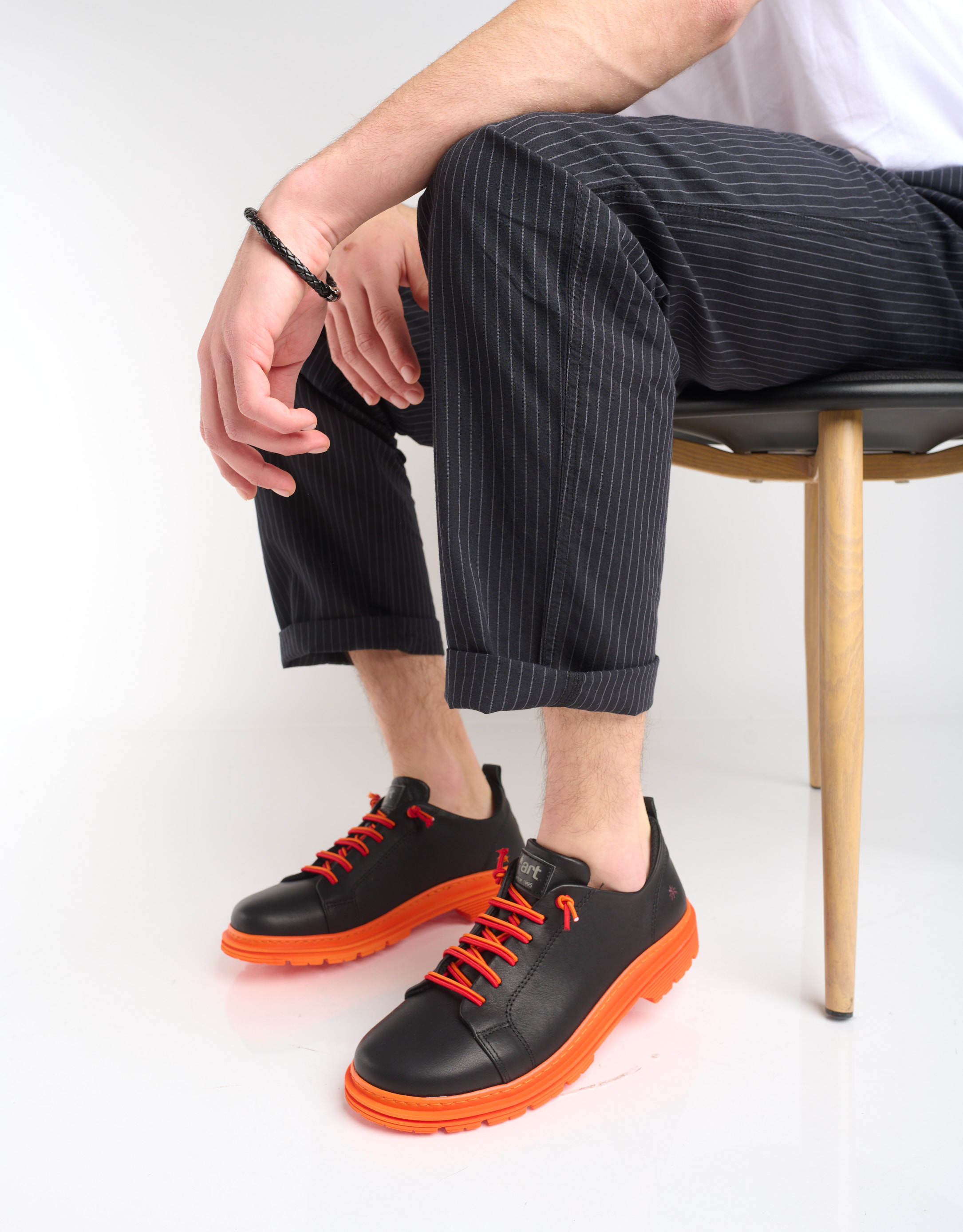 נעלי גברים - Art - נעלי עור BIRMINGHAM - שחור כתום4