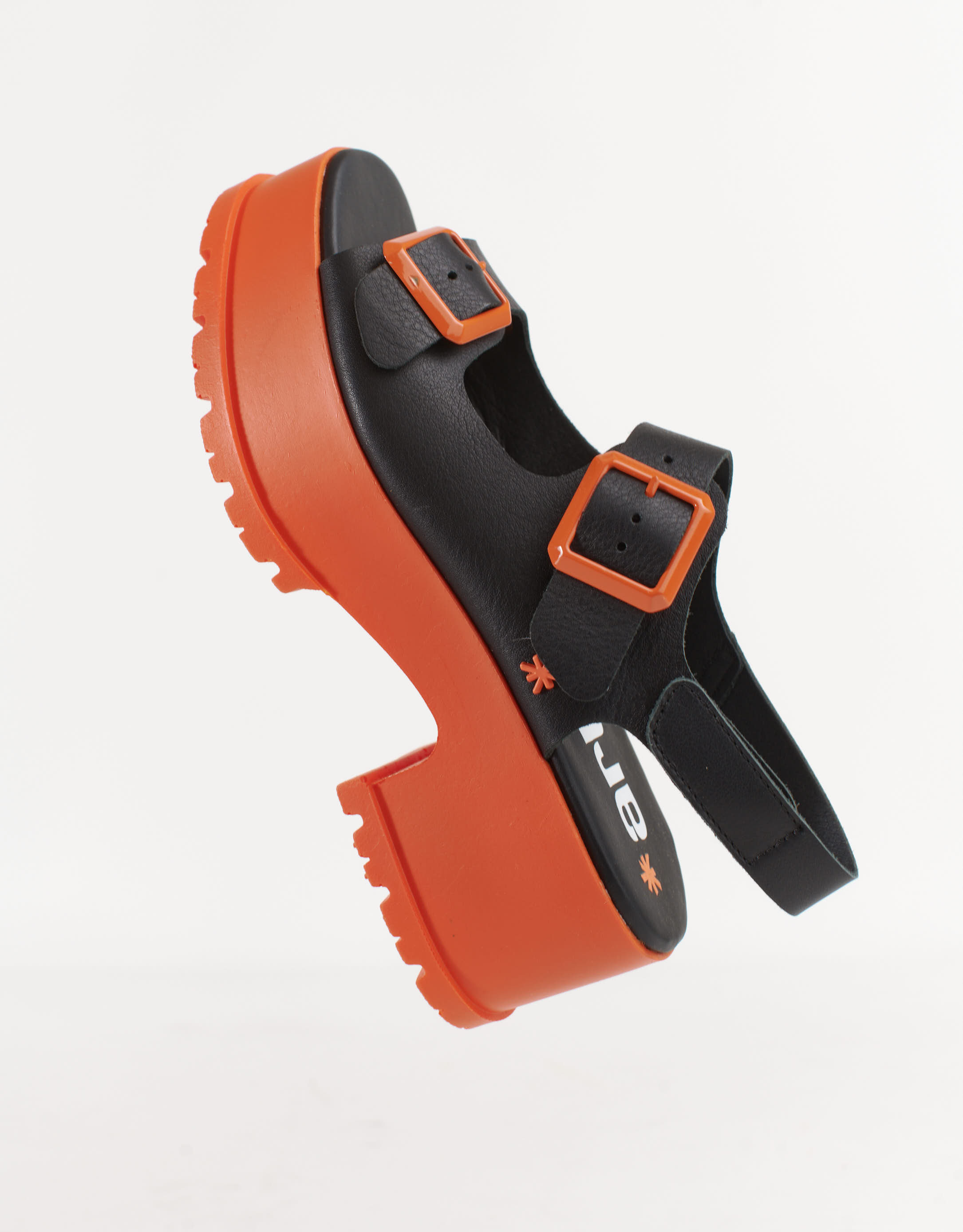 נעלי נשים - Art - סנדלי פלטפורמה MANCHESTER - שחור כתום3