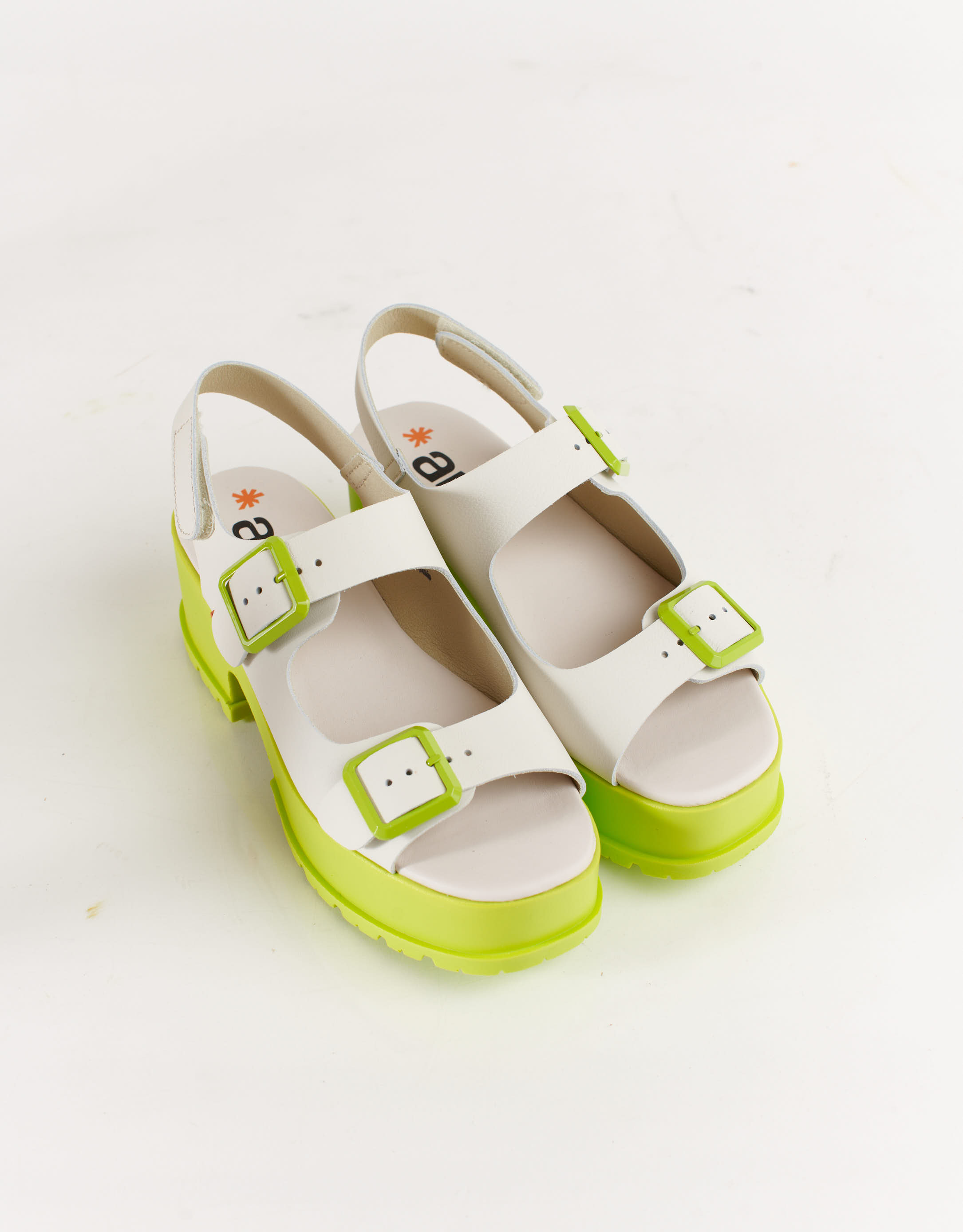 נעלי נשים - Art - סנדלי פלטפורמה MANCHESTER - לבן   ירוק4