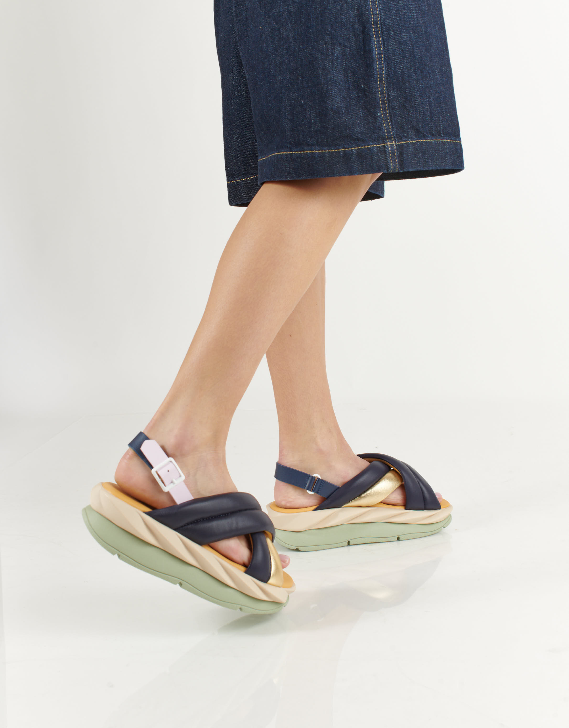 נעלי נשים - 4CCCCEES - סנדלי פלטפורמה MELLOW MEL - כחול3