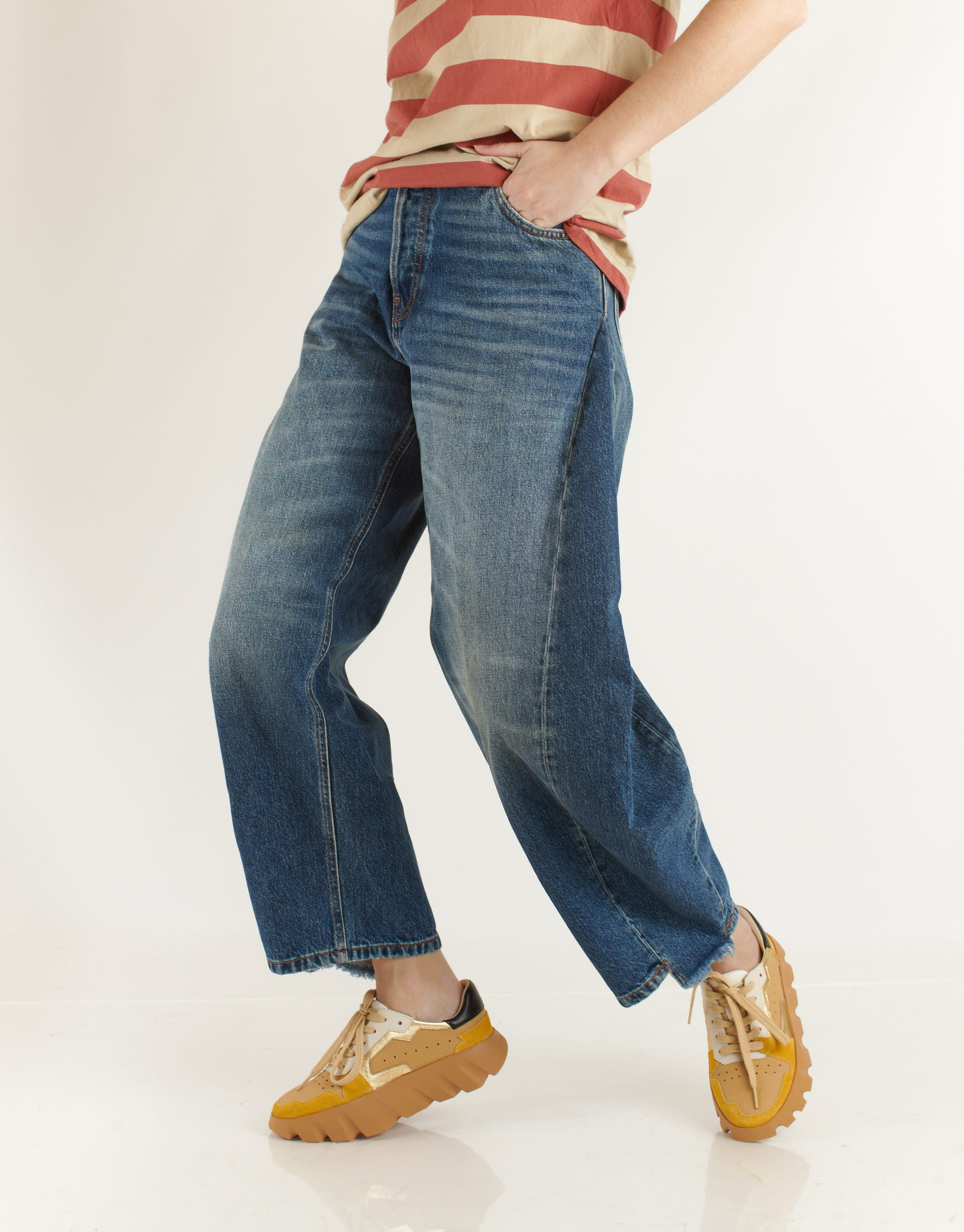 נעלי נשים - 4CCCCEES - סניקרס עור TURA ORI - קאמל