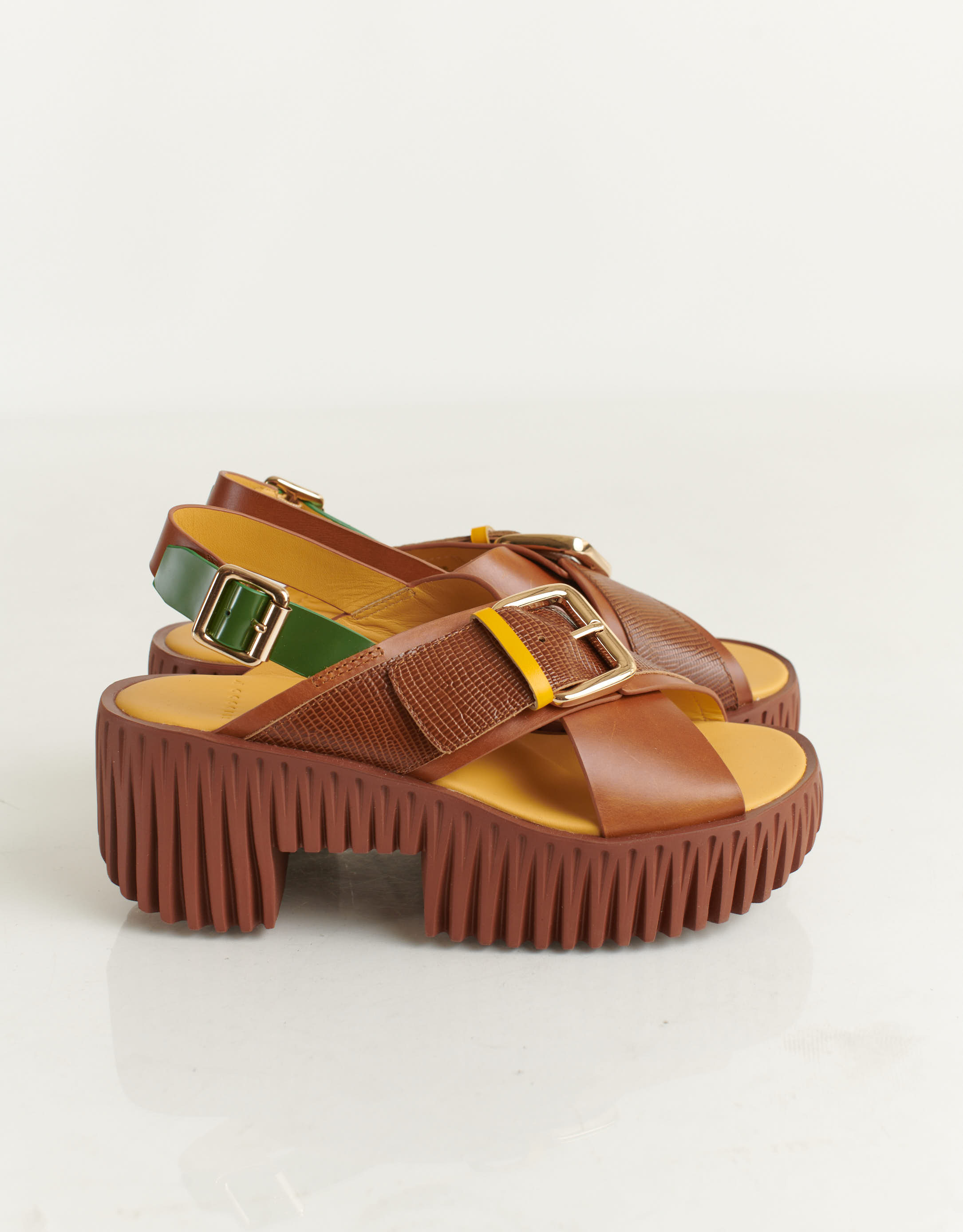 נעלי נשים - 4CCCCEES - סנדלי פלטפורמה PLIA JUNO - חום3