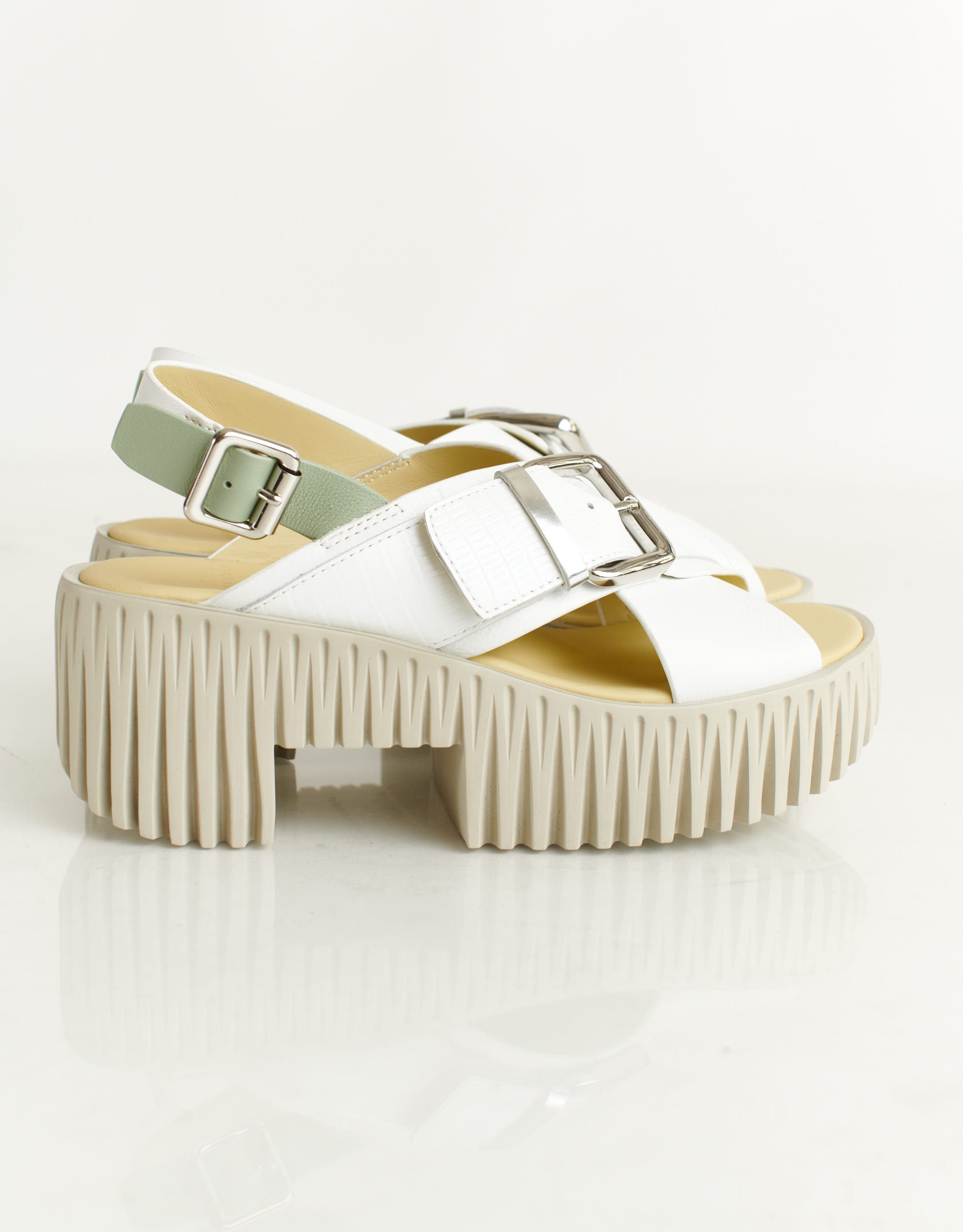 נעלי נשים - 4CCCCEES - סנדלי פלטפורמה PLIA JUNO - לבן4