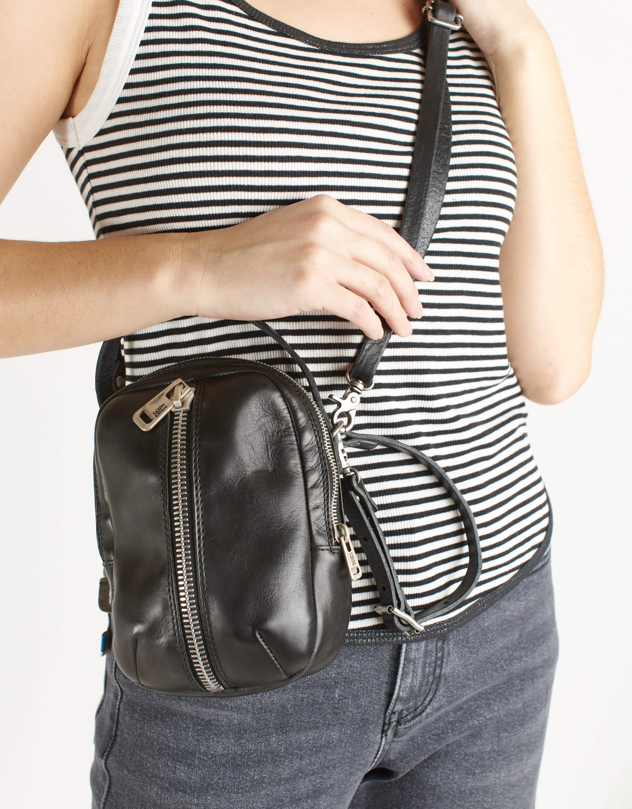 נעלי נשים - A.S. 98 - תיק עור קטן LUCIANA - שחור2