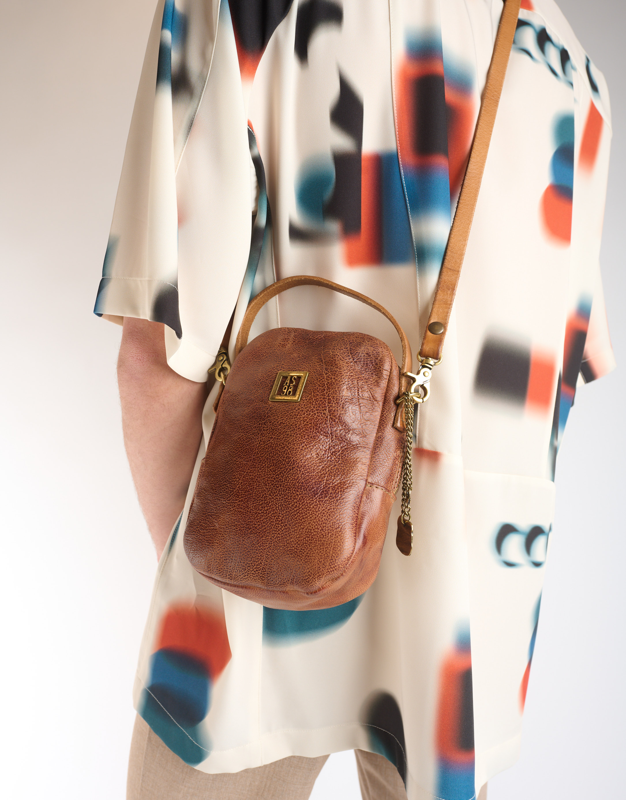 נעלי נשים - A.S. 98 - תיק עור קטן LUCIANA - חום3