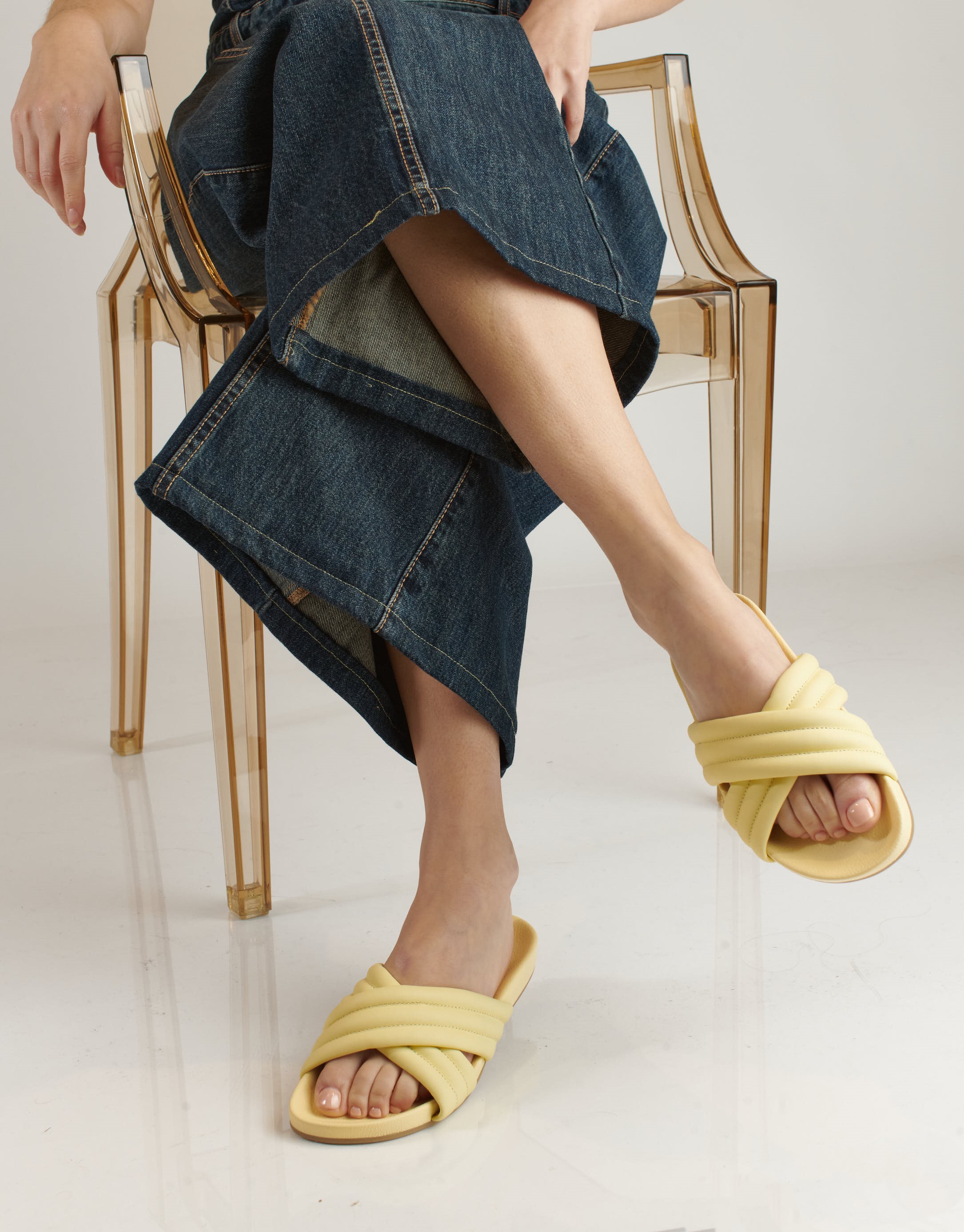 נעלי נשים - Rollie - כפכפים TIDE CROSS PADDED - צהוב2