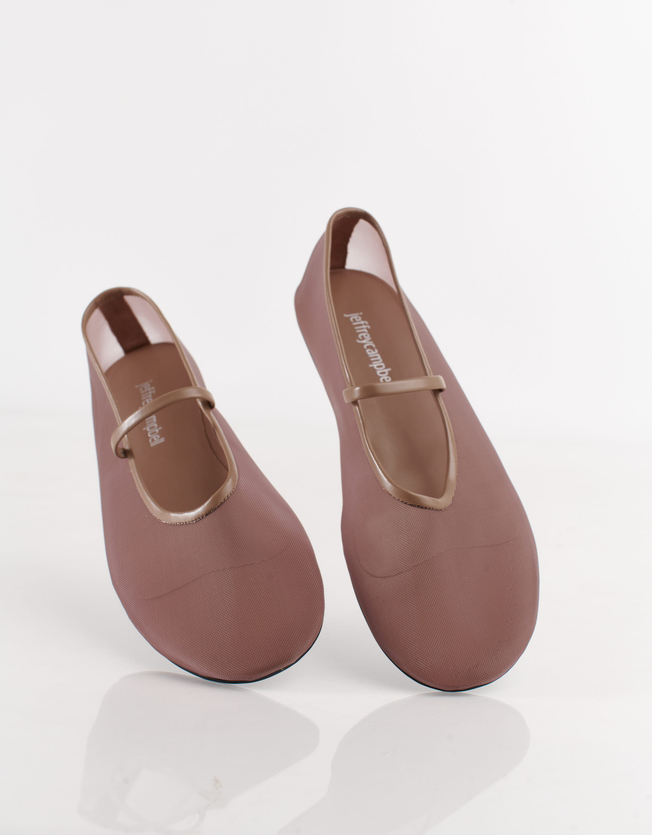 נעלי נשים - Jeffrey Campbell - נעלי בובה מבד SWAN - חום בהיר2