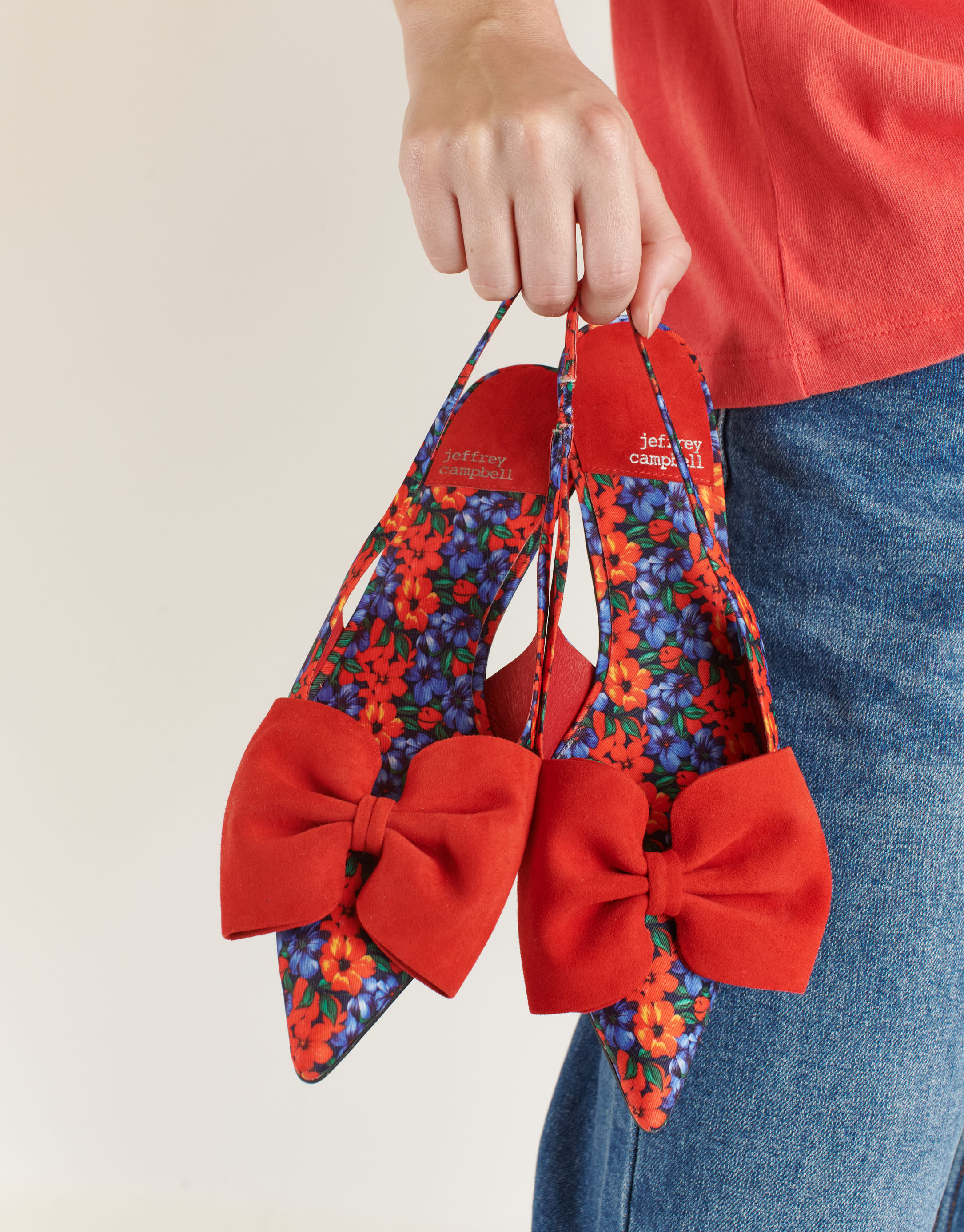 נעלי נשים - Jeffrey Campbell - נעלי סירה PERSONA פפיון - אדום   כחול2