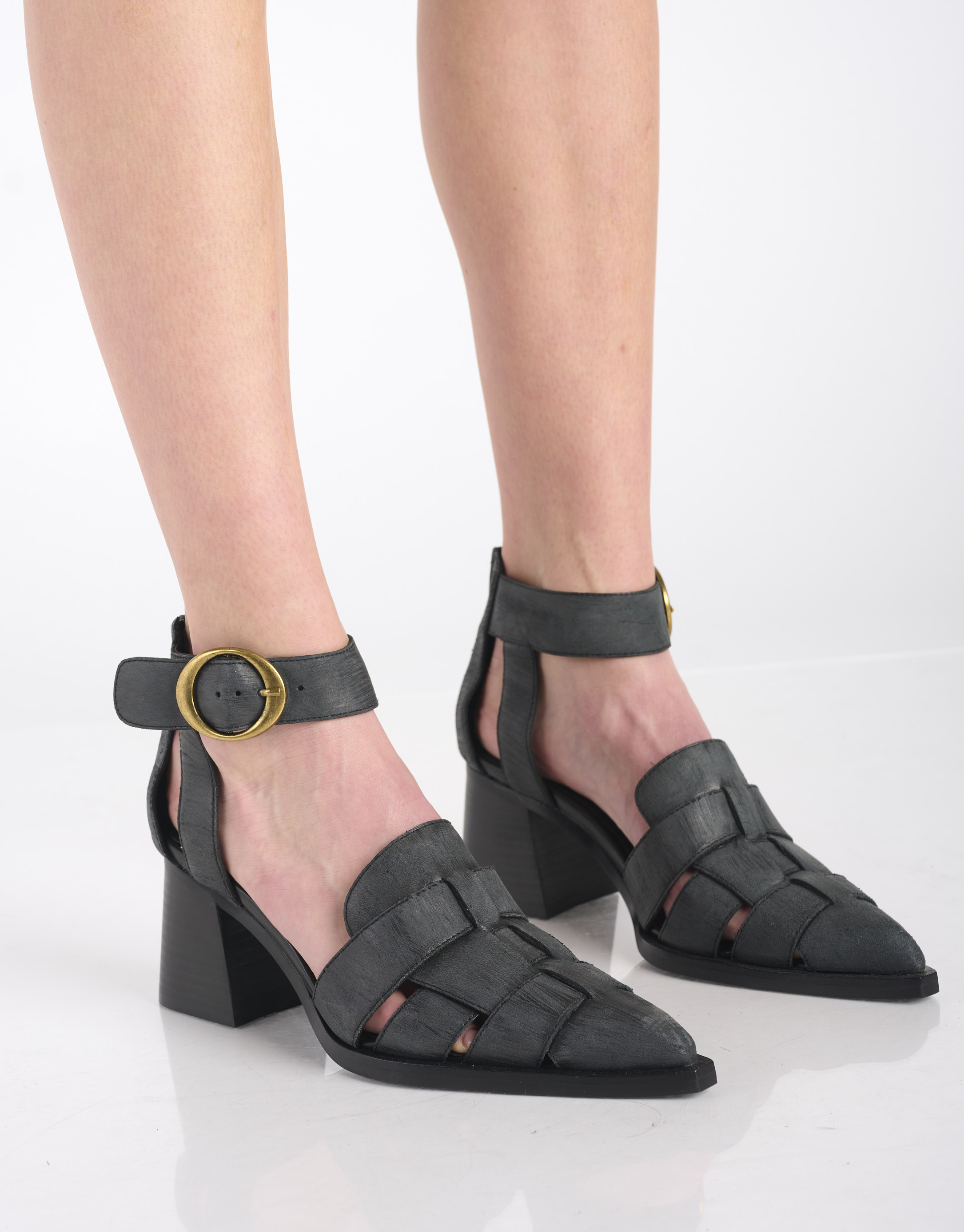 נעלי נשים - Jeffrey Campbell - סנדלי עקב MARIA - שחור3