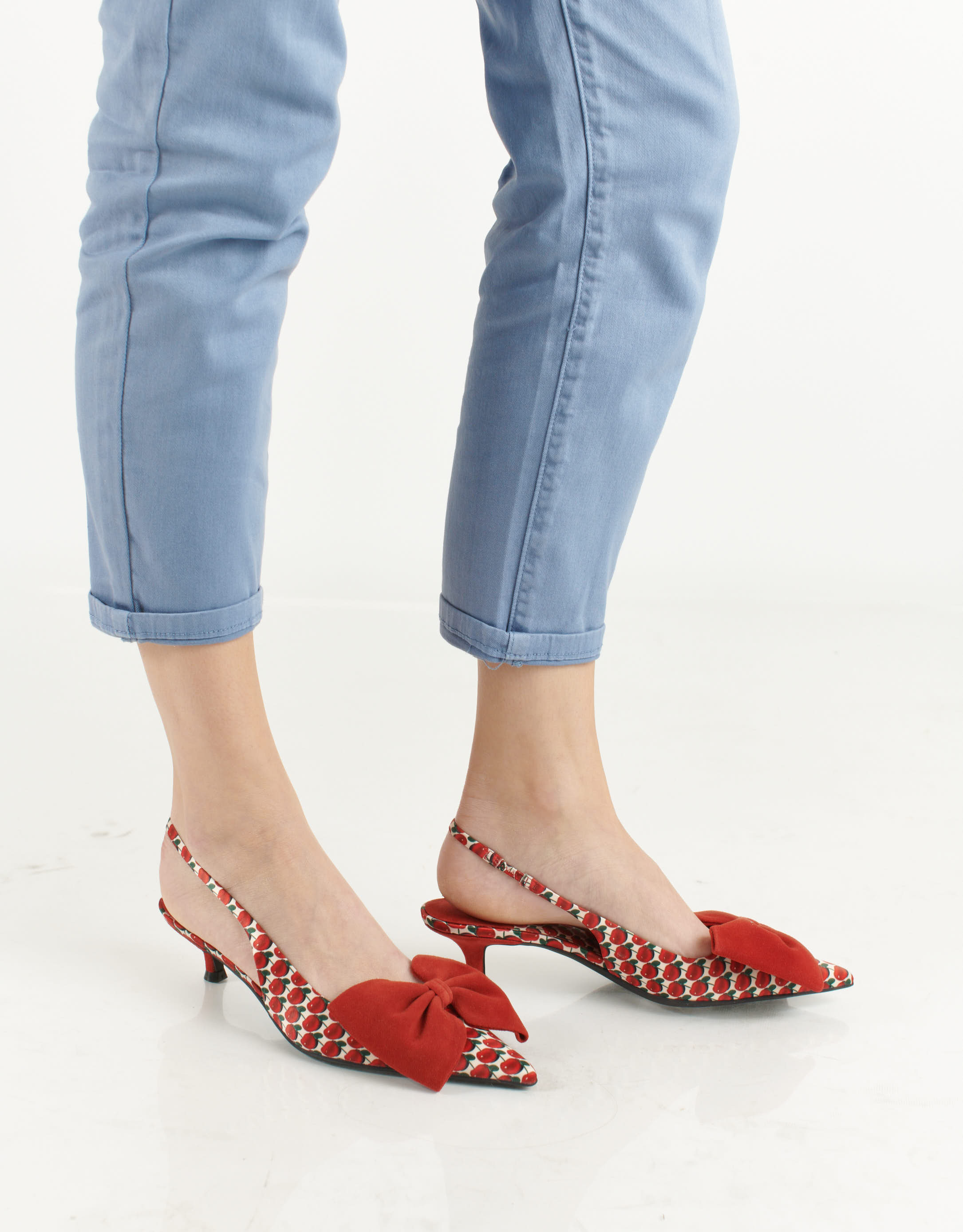 נעלי נשים - Jeffrey Campbell - נעלי סירה PERSONA פפיון - אדום   לבן4